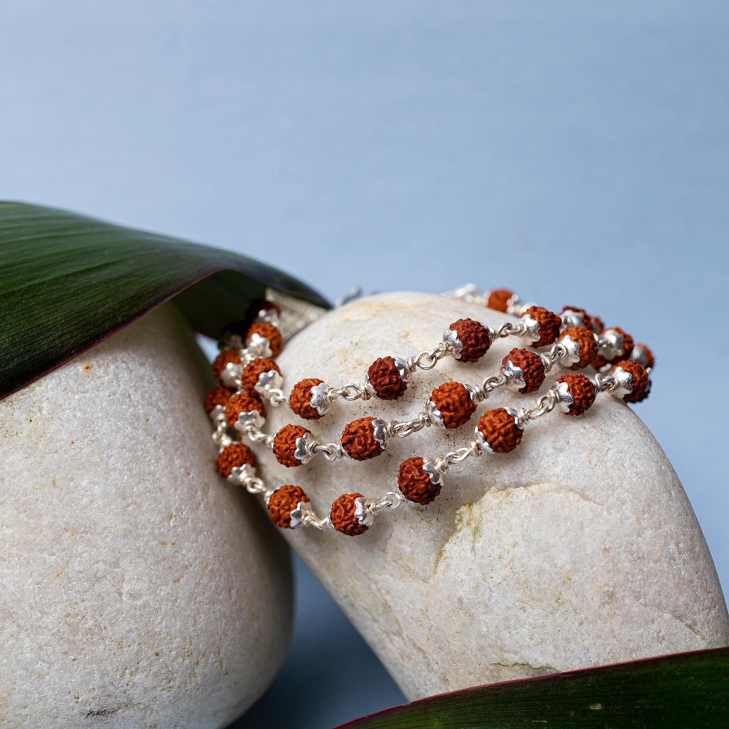 Hem Jewels Pure Silver Rudraksh Rakhi For Brother | Silver Rudaksh Bracelet For Boys And Men | Silver Rakhi | Design  Classic Triple Line Rudraksh (Hjrkh-79)