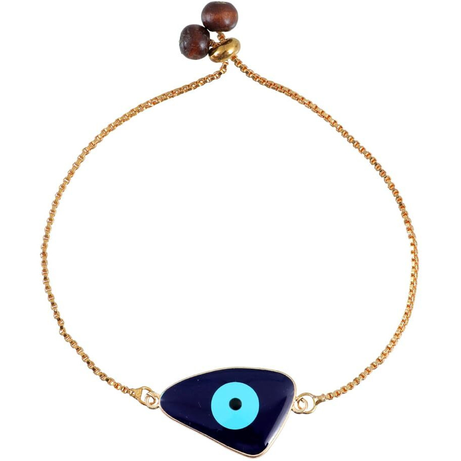 University Trendz Evil Eye Charm Gold Plated Bracelet, Rakhi Bracelet For Men's, Boys And Brothers