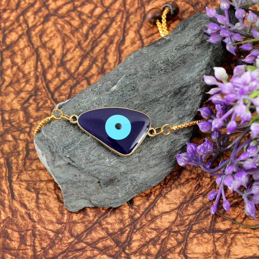 University Trendz Evil Eye Charm Gold Plated Bracelet, Rakhi Bracelet For Men's, Boys And Brothers