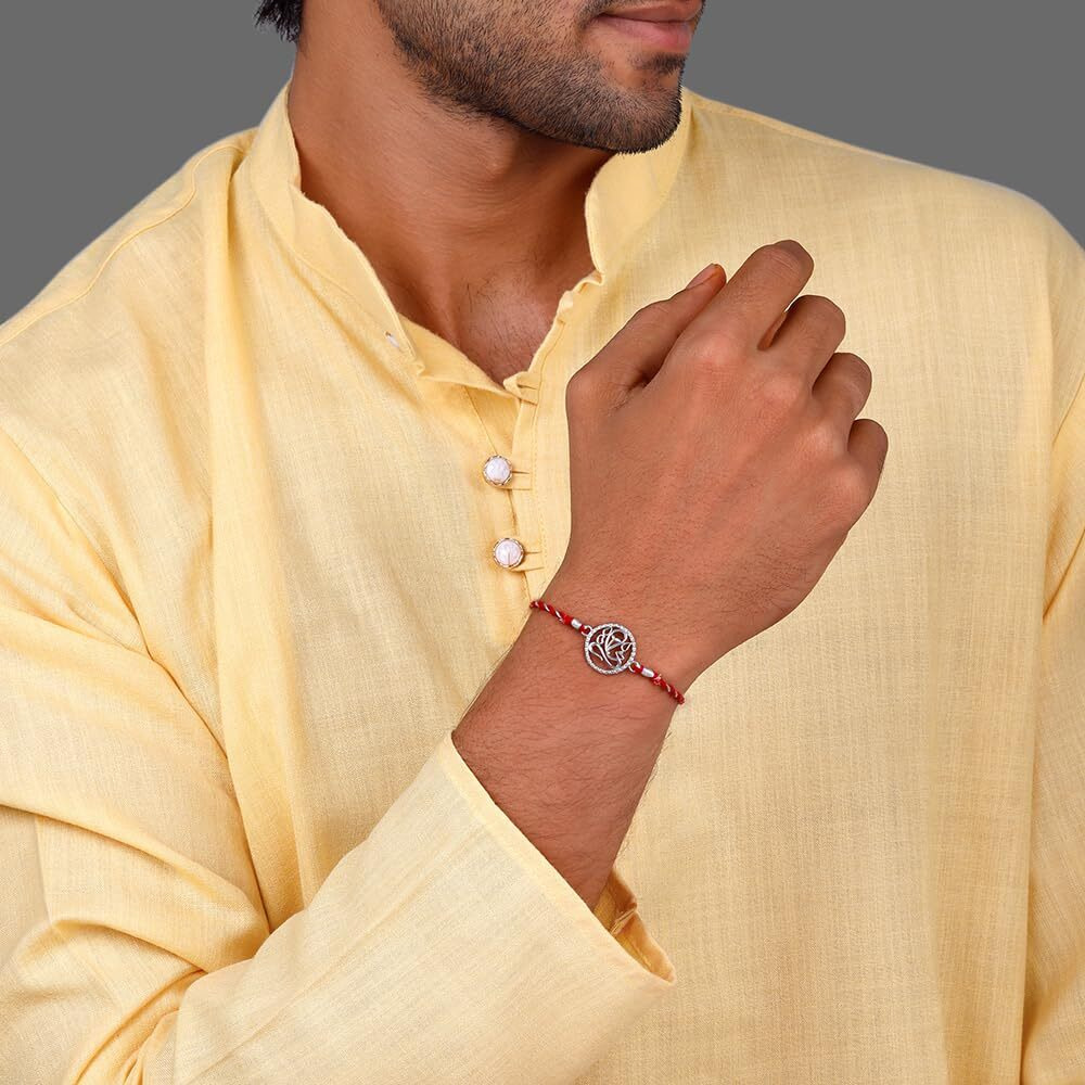 Giva Ganapathi Rakhi | Gifts For Men And Boys | With Certificate Of Authenticity And 925 Stamp | 6 Months Warranty*