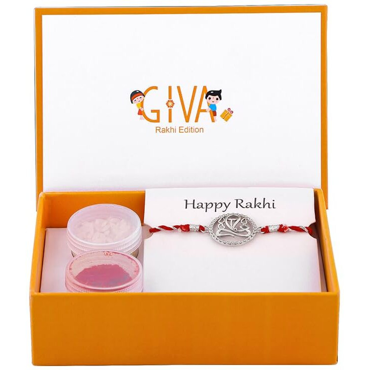Giva Ganapathi Rakhi | Gifts For Men And Boys | With Certificate Of Authenticity And 925 Stamp | 6 Months Warranty*