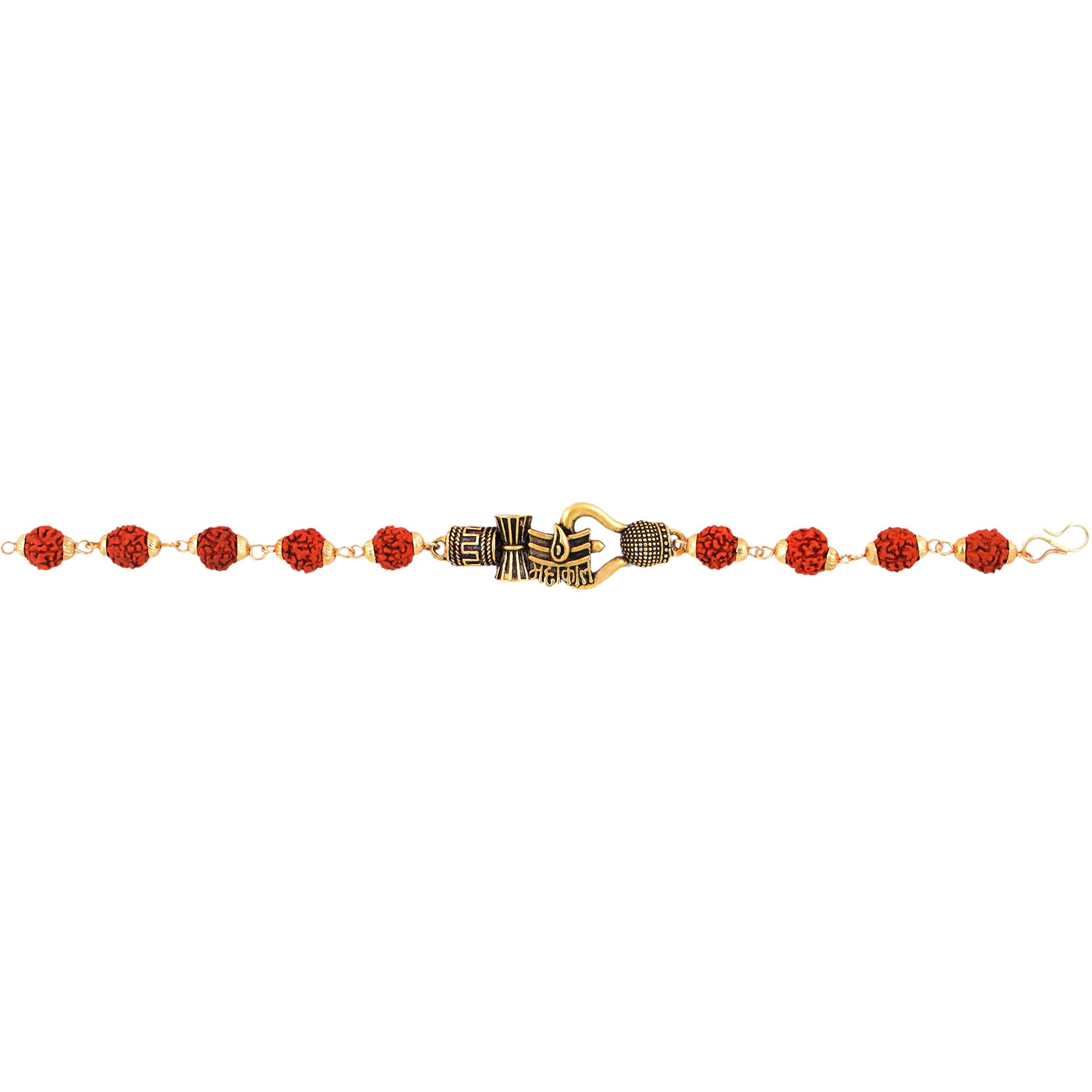 Fashion Frill Adjustable Mahakaal Rudraksh Rudraksha Bracelet Rakhi For Men Brother | Rakhis For Rakshabandhan