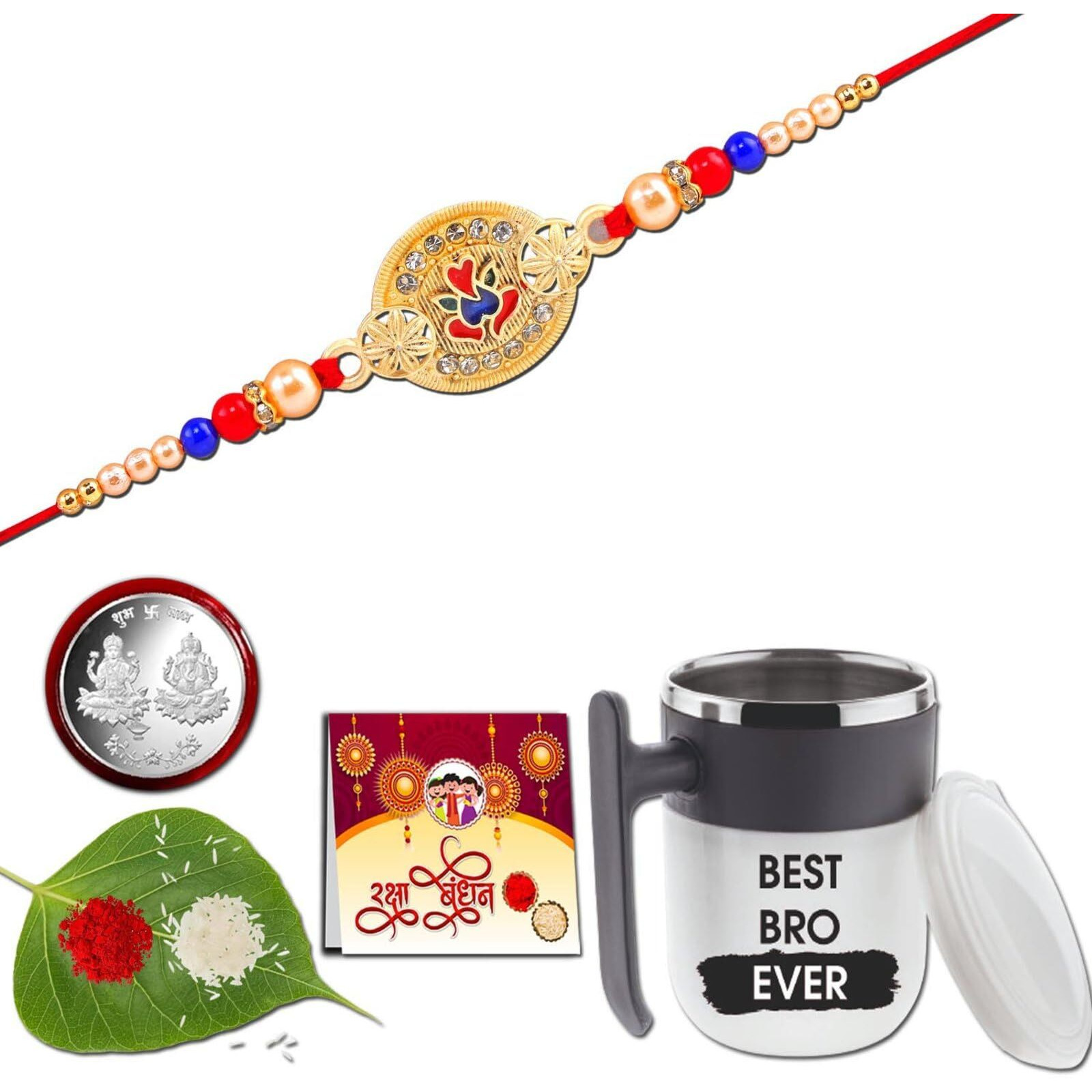 Anshri Rakhi With Mug, Rakhi For Brother, Rakhi Combo,Rakhi With Gift Mug,Rakhi Set,Degine Mug 0004
