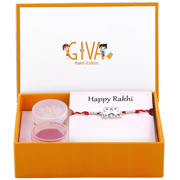 Giva 925 Silver Bhai Rakhi|Raksha Bandhan Rakhi For Brother | Gift For Men & Boys| With Certificate Of Authenticity And 925 Stamp