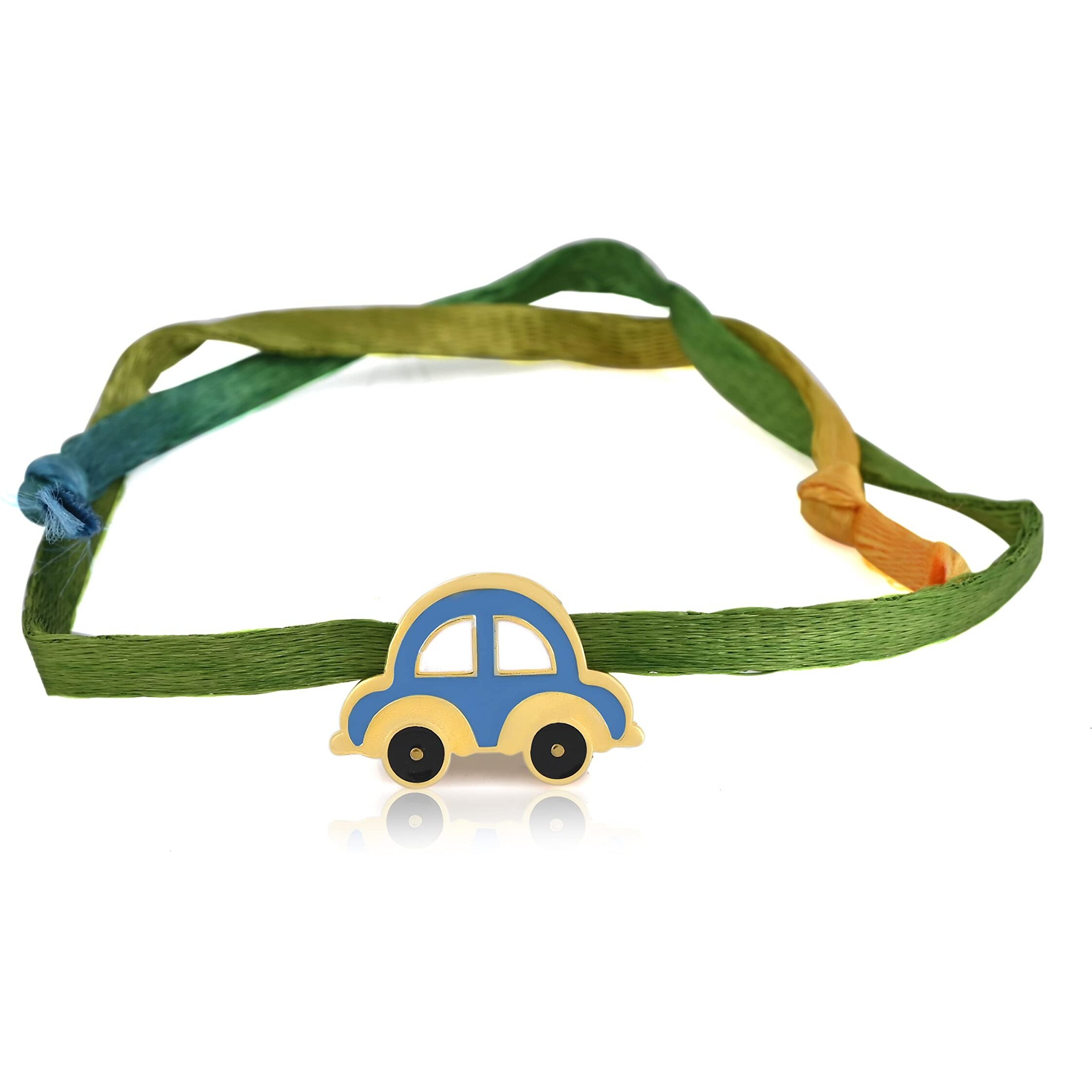I Juels  Live The Emotions 925 Sterling Silver Car Silver Rakhi For Brother Kids. 3-In-1 Silver Rakhi/Bracelet/Pendant For Kids/Boys/Girls