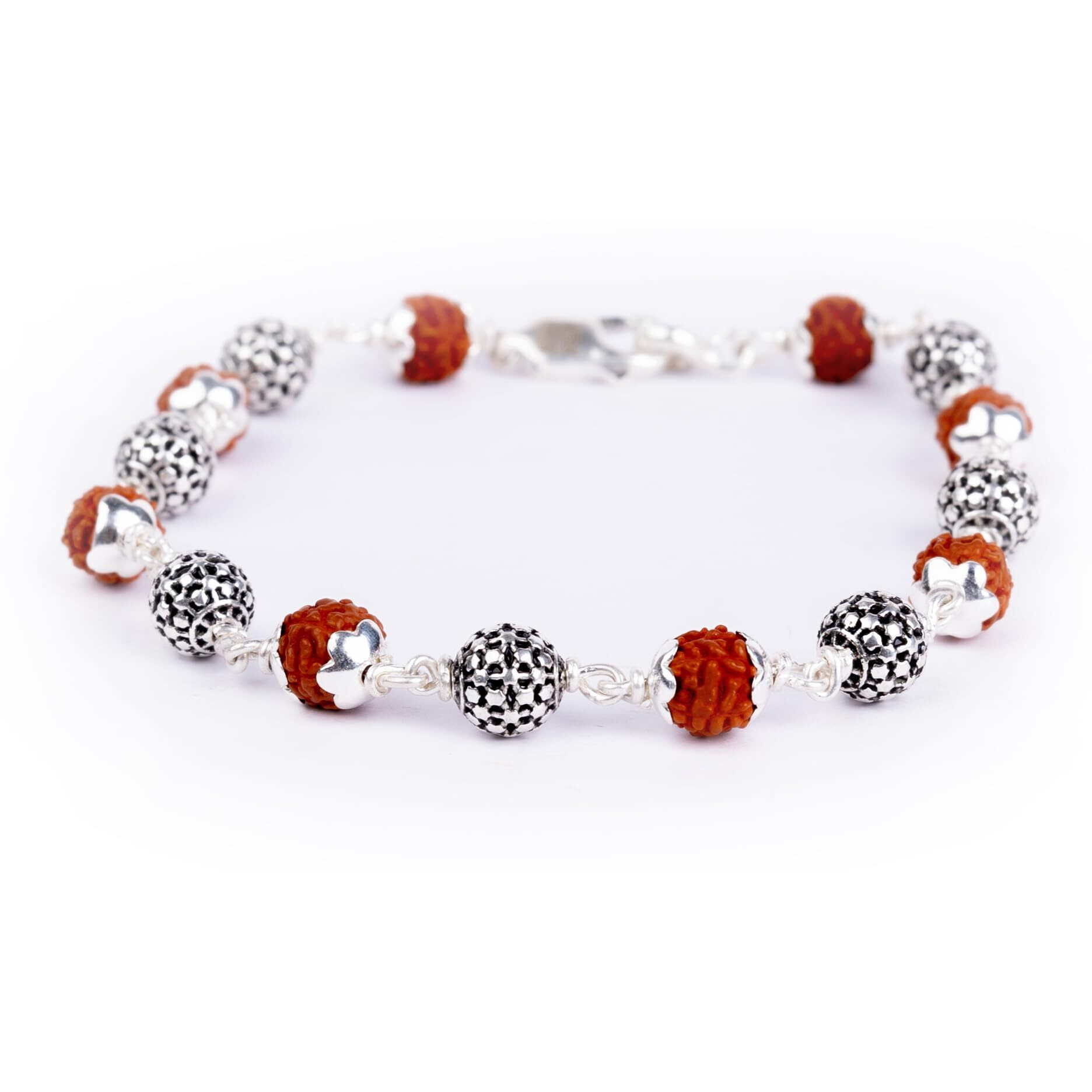 Hem Jewels Pure Silver Rudraksha Rakhi For Brother | Silver Bracelet For Boys And Men | Silver Bracelet Rakhi | Silver Rakhi For Brother | Design Modern Sphere (Hjrkh-102)
