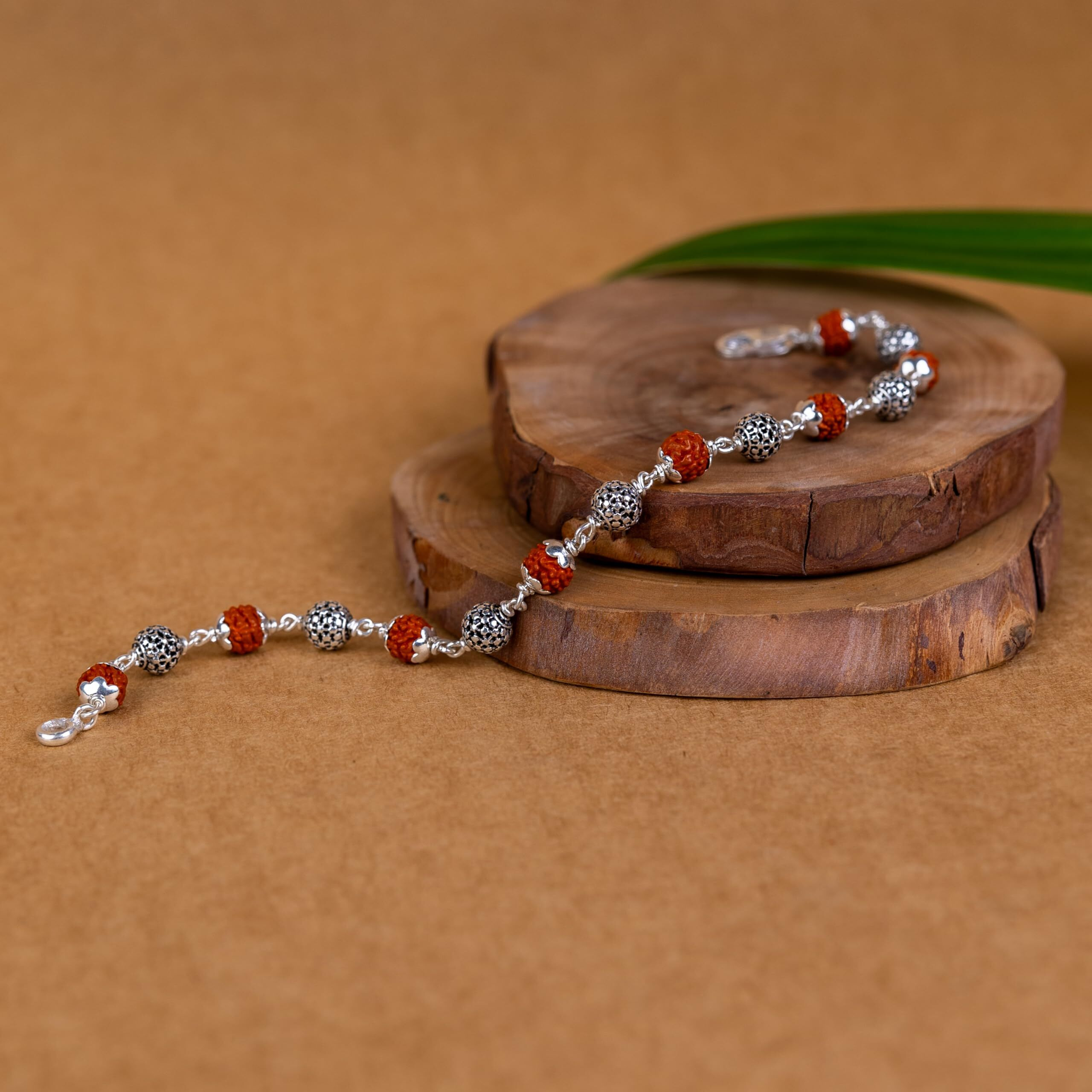 Hem Jewels Pure Silver Rudraksha Rakhi For Brother | Silver Bracelet For Boys And Men | Silver Bracelet Rakhi | Silver Rakhi For Brother | Design Modern Sphere (Hjrkh-102)