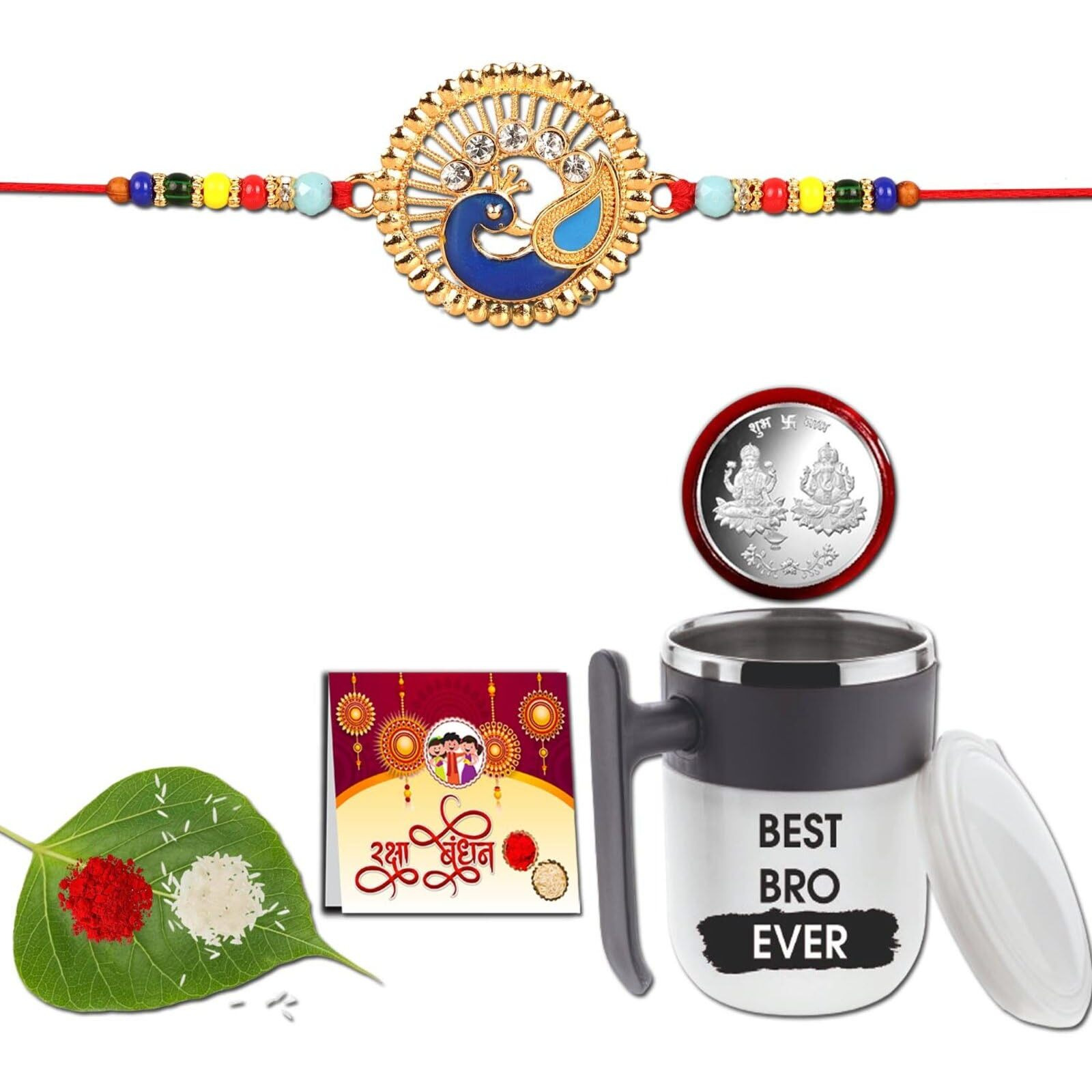 Anshri Rakhi With Mug, Rakhi For Brother, Rakhi Combo,Rakhi With Gift Mug,Rakhi Set,Degine Mug 0058
