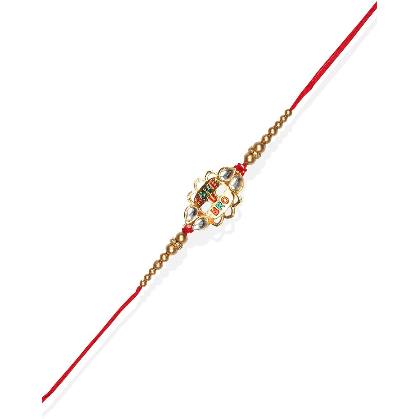 Accessher Designer Elegant Enamel Quirky Bro Rakhi For Beloved Brother Pack Of 1 With Roli Kumkum Packets And Happy Rakshabandhan Card