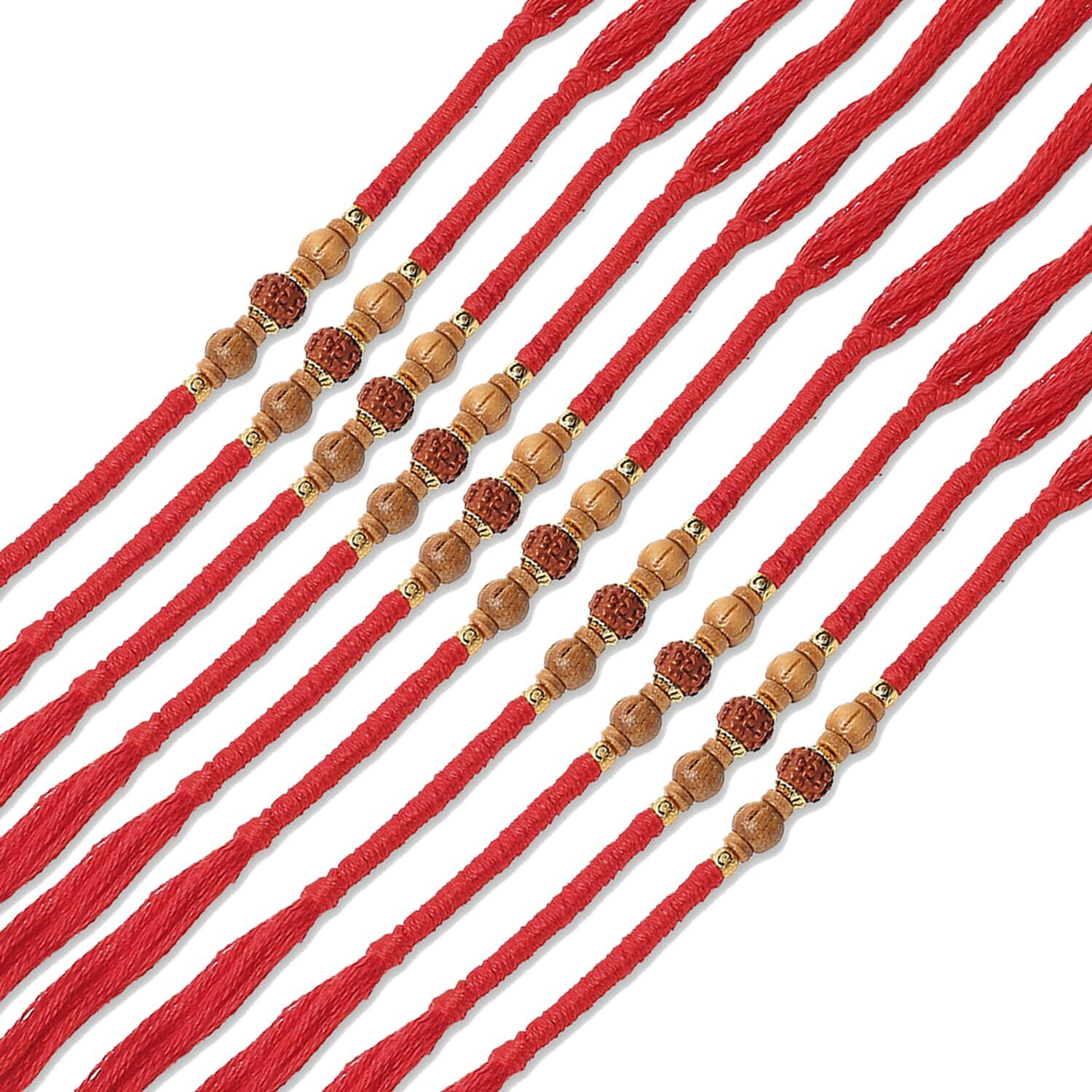 Young & Forever Gift Combo Of Rakhi Set For Men Rakhi For Brother Rakhi Set Rakhi Combo Bhaiya Rakhi Combo Rakhi Set Of 10 Rudraksha Chandan Sandalwood Rakhi