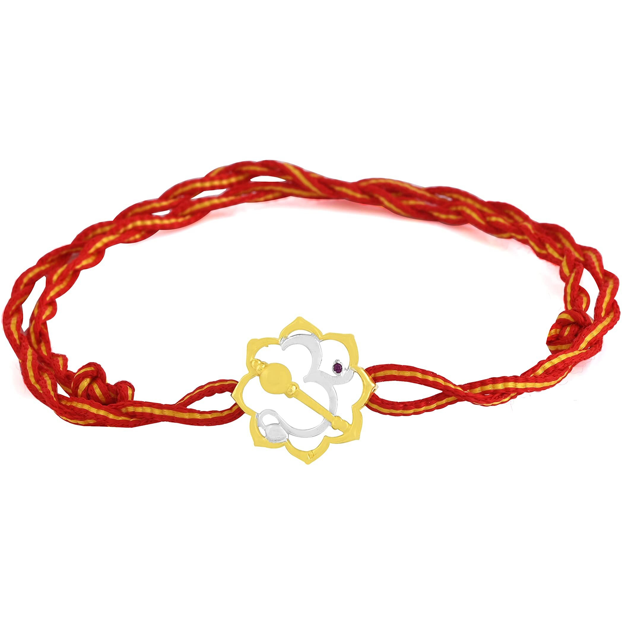 I Juels  Live The Emotions 925 Sterling Silver Om Hanuman Silver Rakhi For Brother. 3-In-1 Silver Rakhi/Bracelet/Pendant For Men And Women.