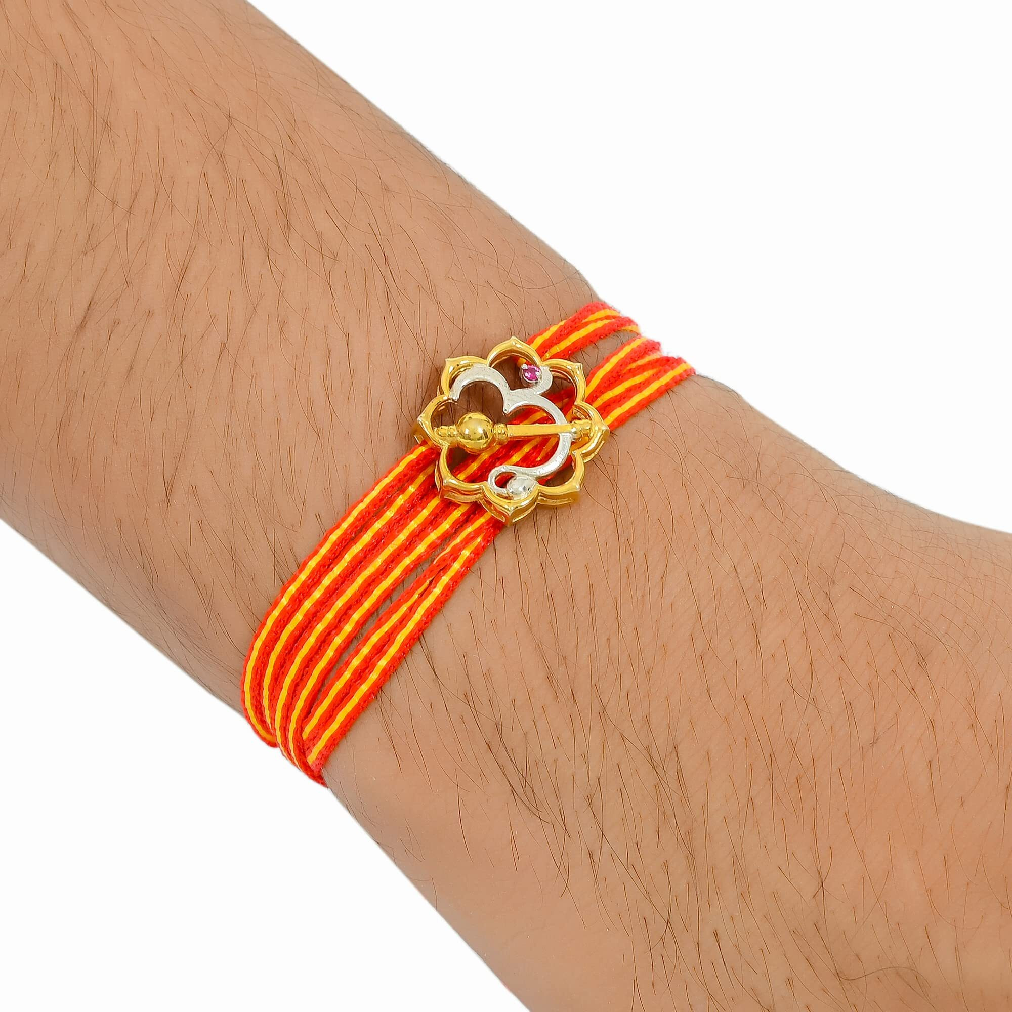 I Juels  Live The Emotions 925 Sterling Silver Om Hanuman Silver Rakhi For Brother. 3-In-1 Silver Rakhi/Bracelet/Pendant For Men And Women.