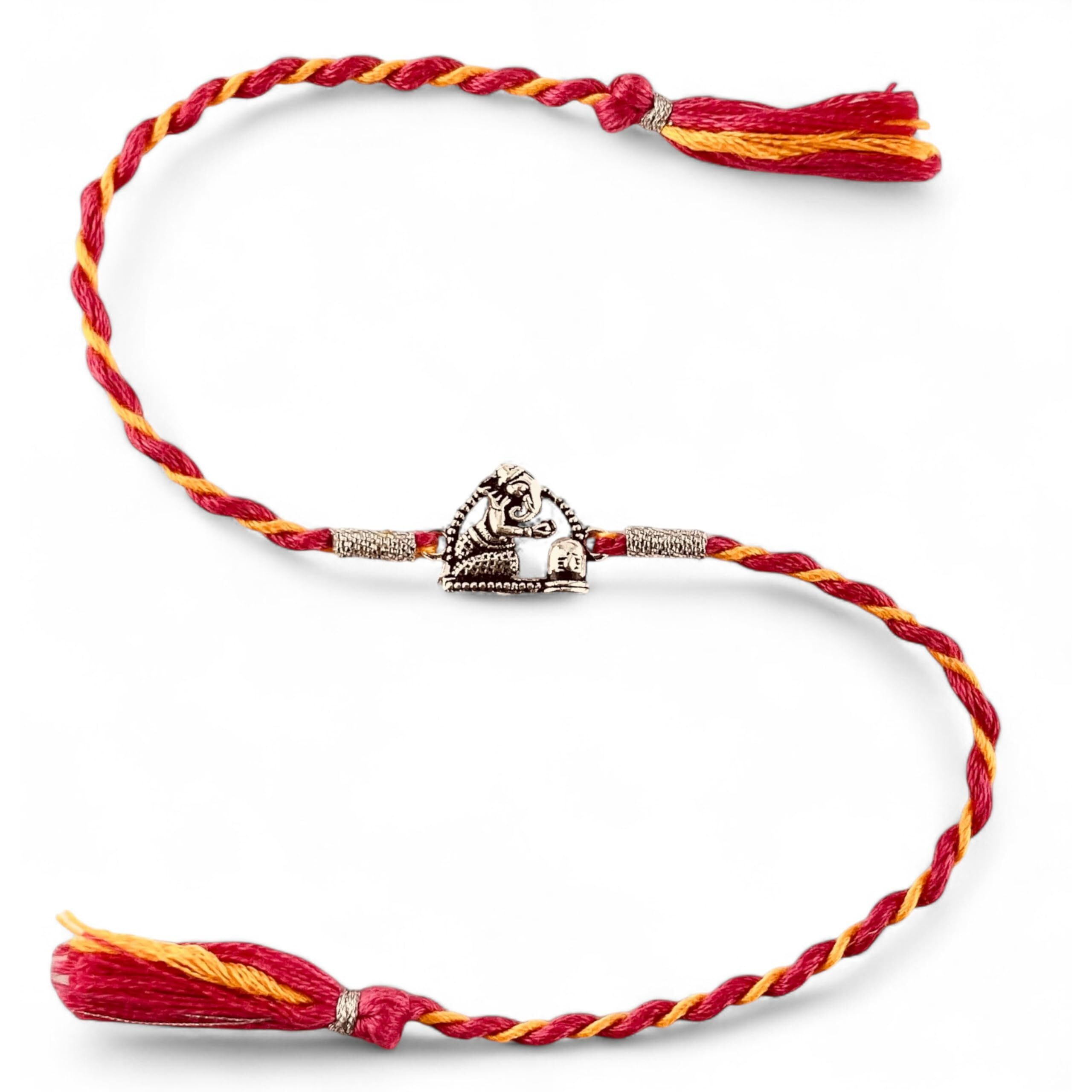 Hem Jewels Pure Silver Thread Rakhi For Brother/Bhaiya With Silver Motif And Cotton Thread | Rakshabandhan Rakhi For Kids |Free Size | Multiple Use Of Motif - 60