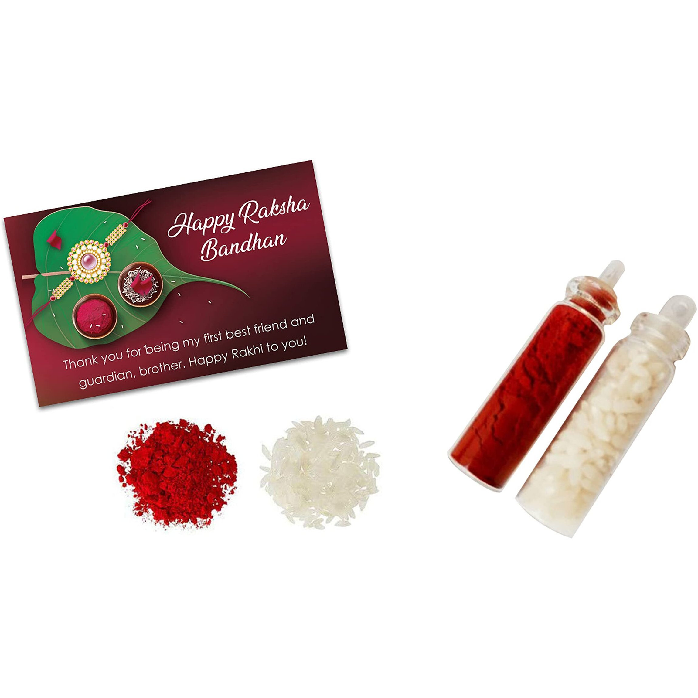 Kartik Designer Dora Rakhi Set Of 12 Pieces With Roli Chawal & Greeting Card 4(12)_2022