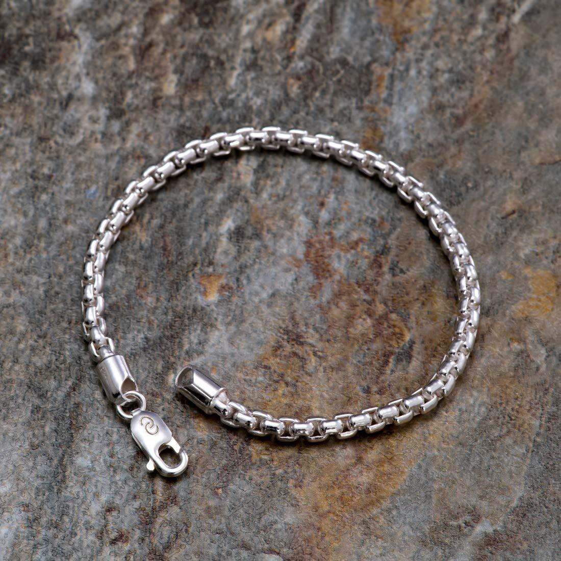 Clara Anti-Tarnish 92.5 Sterling Silver Bracelet, Rakhi For Bhai Brother | 8 Inch |Gift For Men & Boys | With Certificate Of Authenticity And 925 Stamp