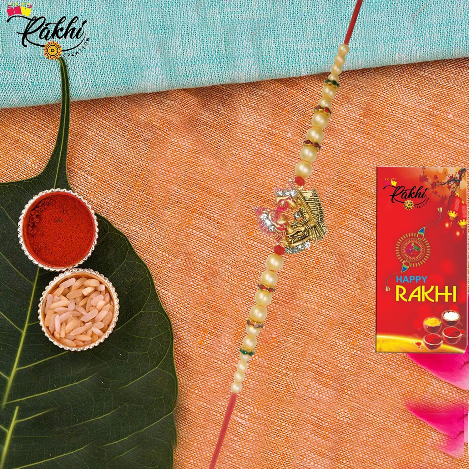 Case Creation Radha Krishna Ji Rakhi Kanha Ji Rakhi With Pearls Rakshabandhan Special Couple 2 Rakhi For Cute Bro Bhabhi