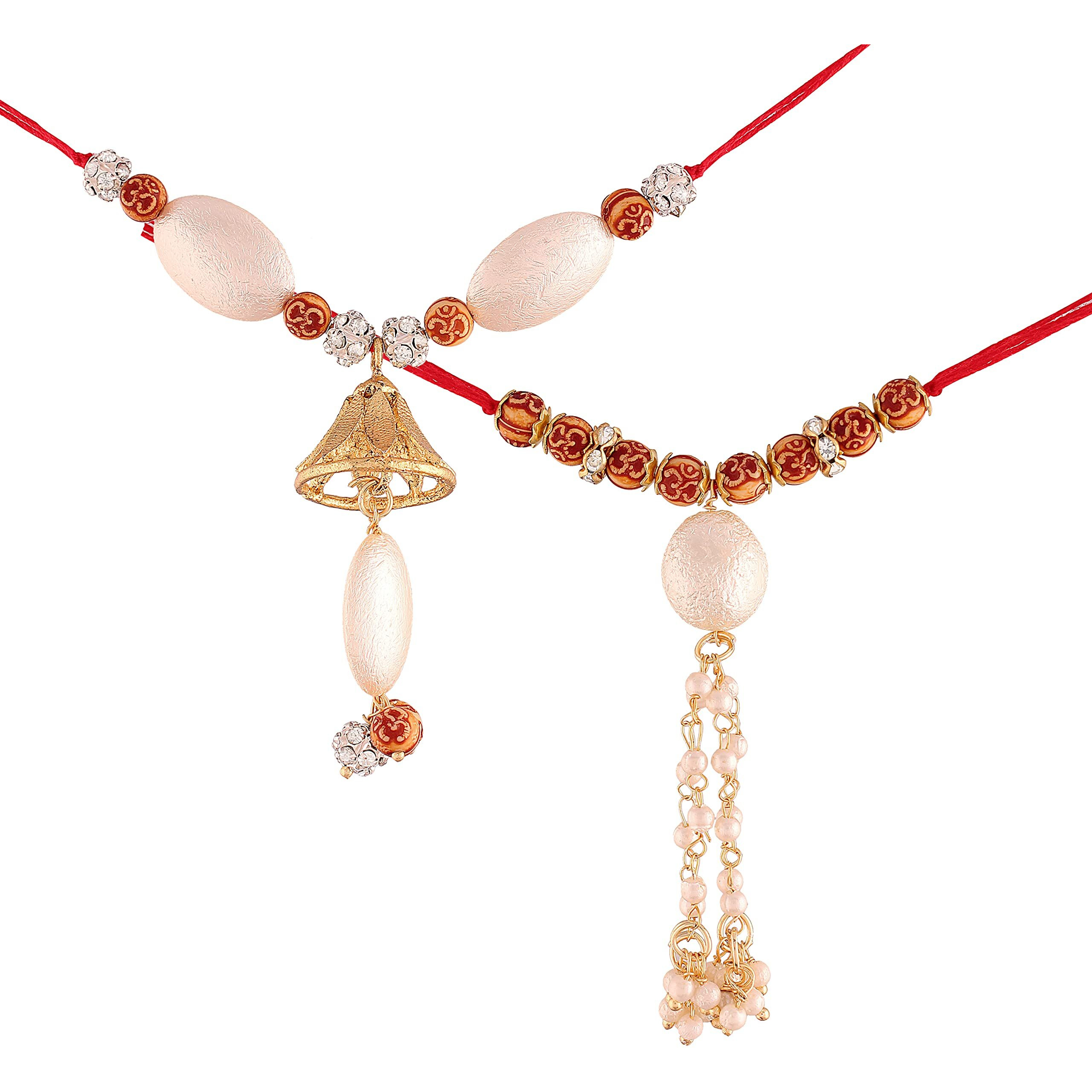 I Jewels Designer Pearl Hanging Lumba Bracelet For Bhabhi/Sister (R021-54Lco)