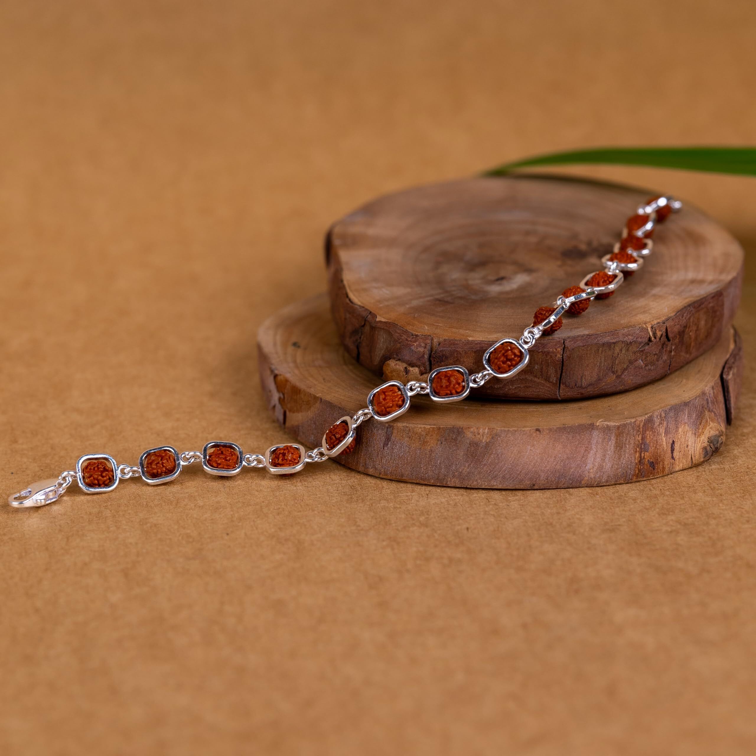 Hem Jewels Pure Silver Rudraksha Rakhi For Brother | Silver Bracelet For Boys And Men | Design Lord Of Rings (Hjrkh-97)
