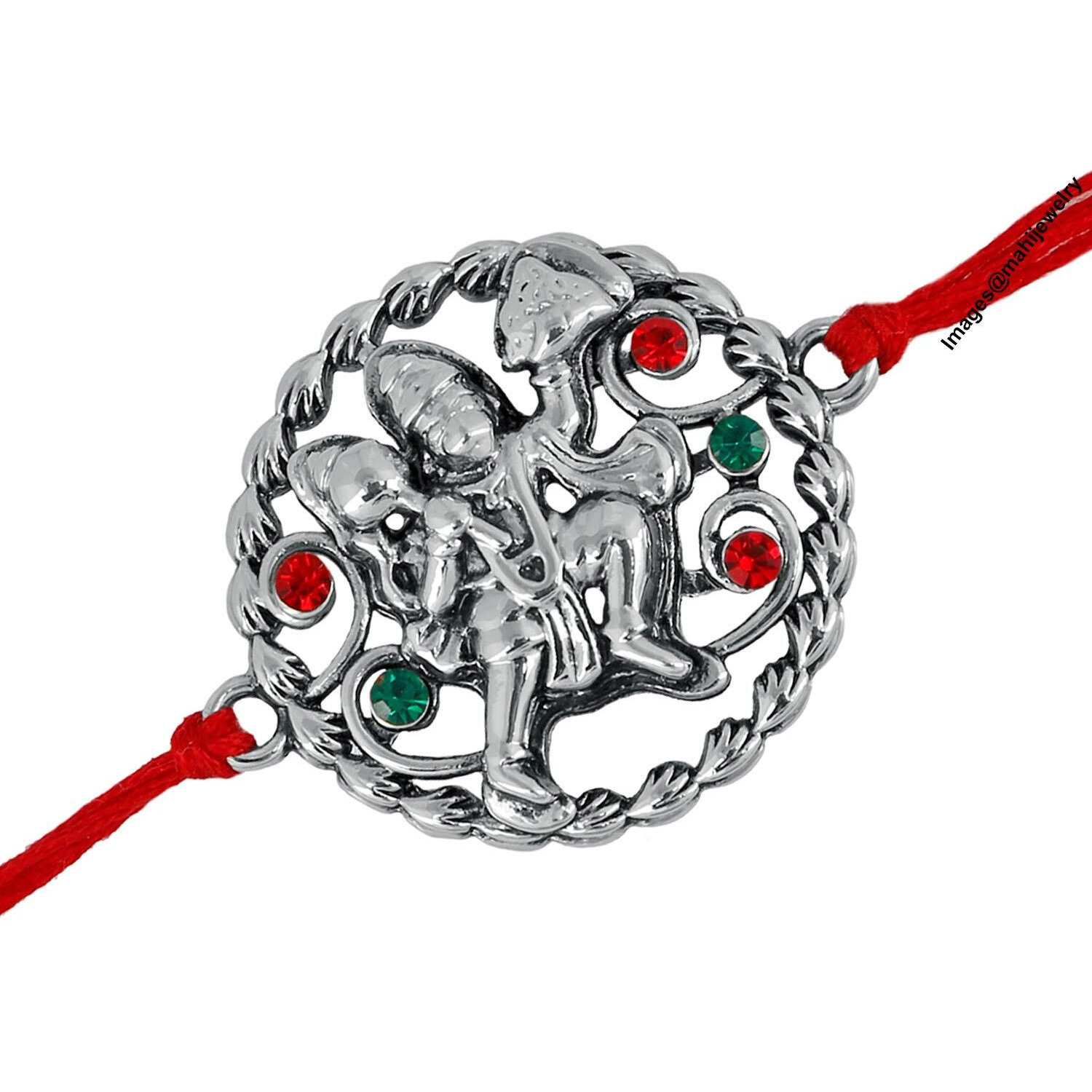 Mahi Multi Strand Bracelet For Men (Red And Green) (Ra1100616R), Adjustable