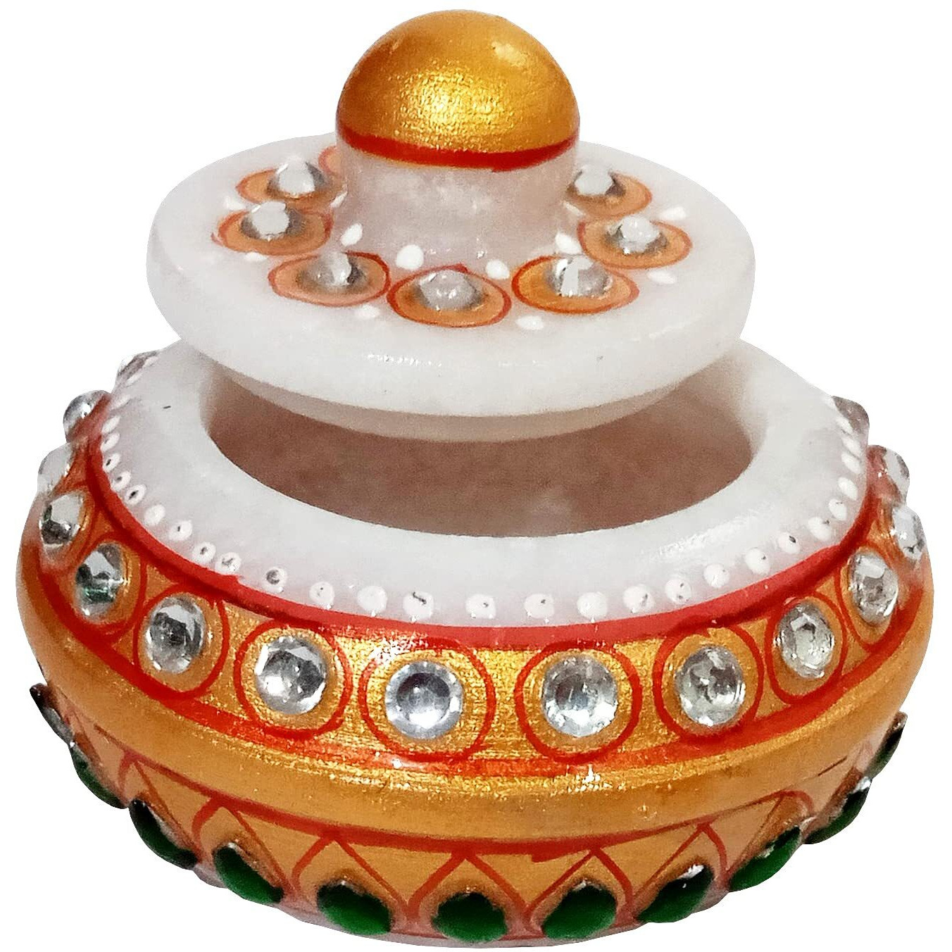 Purpledip Rakshabandhan Gift Hamper For Brother Marble Kumkum Sindoor Box, 2 Bhai Rakhi, Roli Chawal Tika (Rakhi4G)