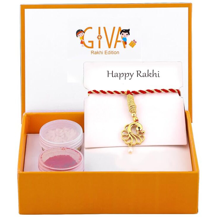 Giva Peacock Lumba Rakhi | Gifts For Men And Boys | With Certificate Of Authenticity And 925 Stamp | 6 Months Warranty*