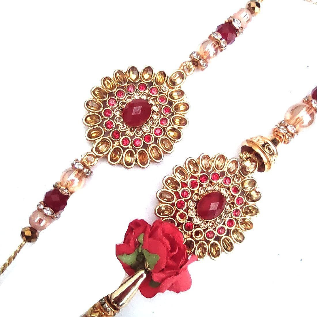 Mancloem Trending Lumba Rakhi For Bhaiya And Bhabhi, Exclusive Rakhi Collection (Heavy Stone Pack Of 1)