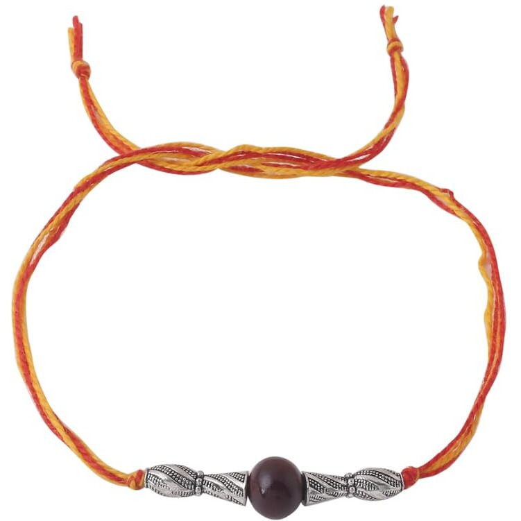 Rdk Tradtional Handmade Sandalwood (Chandan) Wooden Rakhi ()/Kalwa/Dora Rakhi For Bro/Brother/Bhai/Bhaiya/Dada