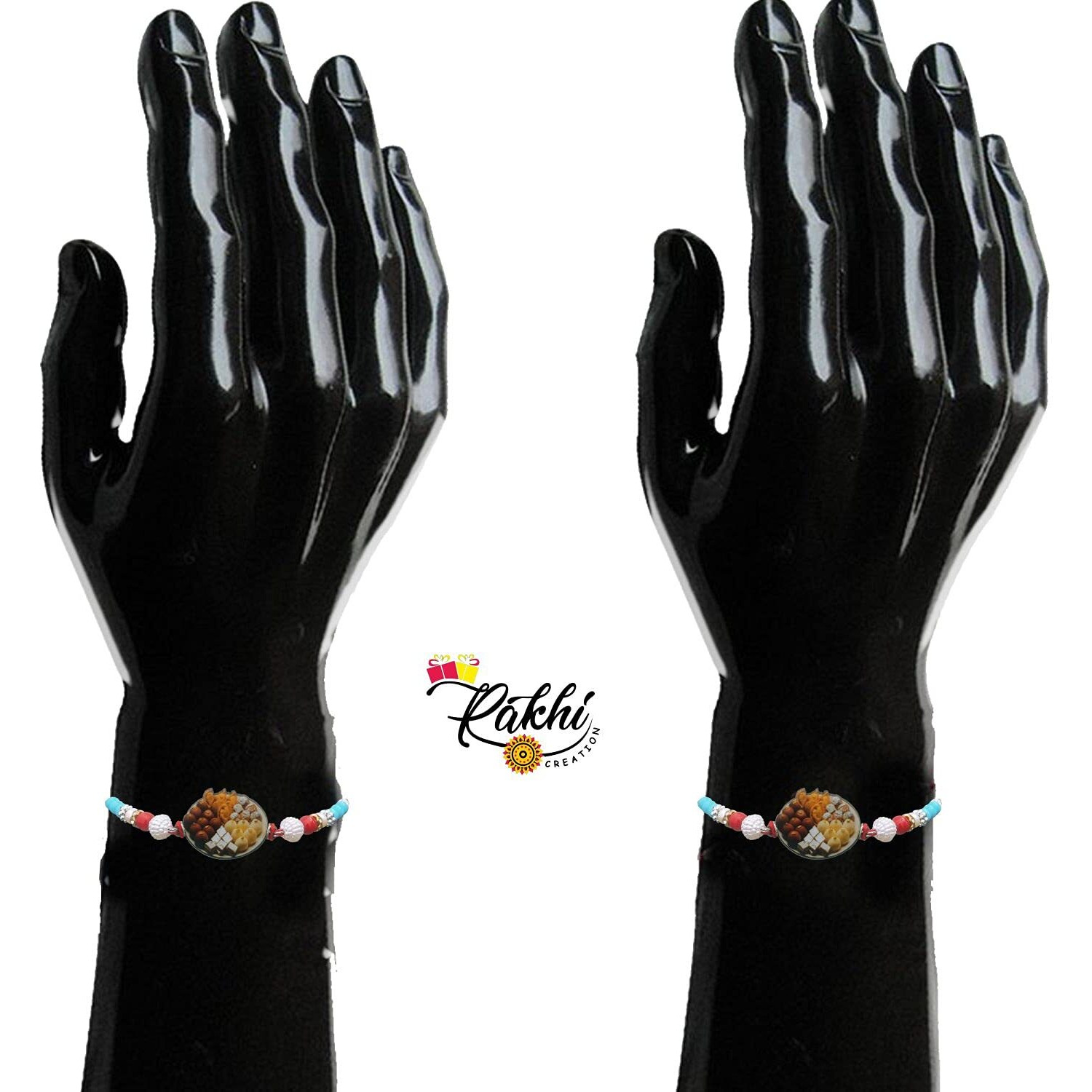 Case Creation Handmade Beautiful Sweets Funny Bracelet Rakhi Set For Brother Bhai Bro With Complimentary Ritual Items And Greeting Card Sweets Rakhi For Brother And Bhabhi