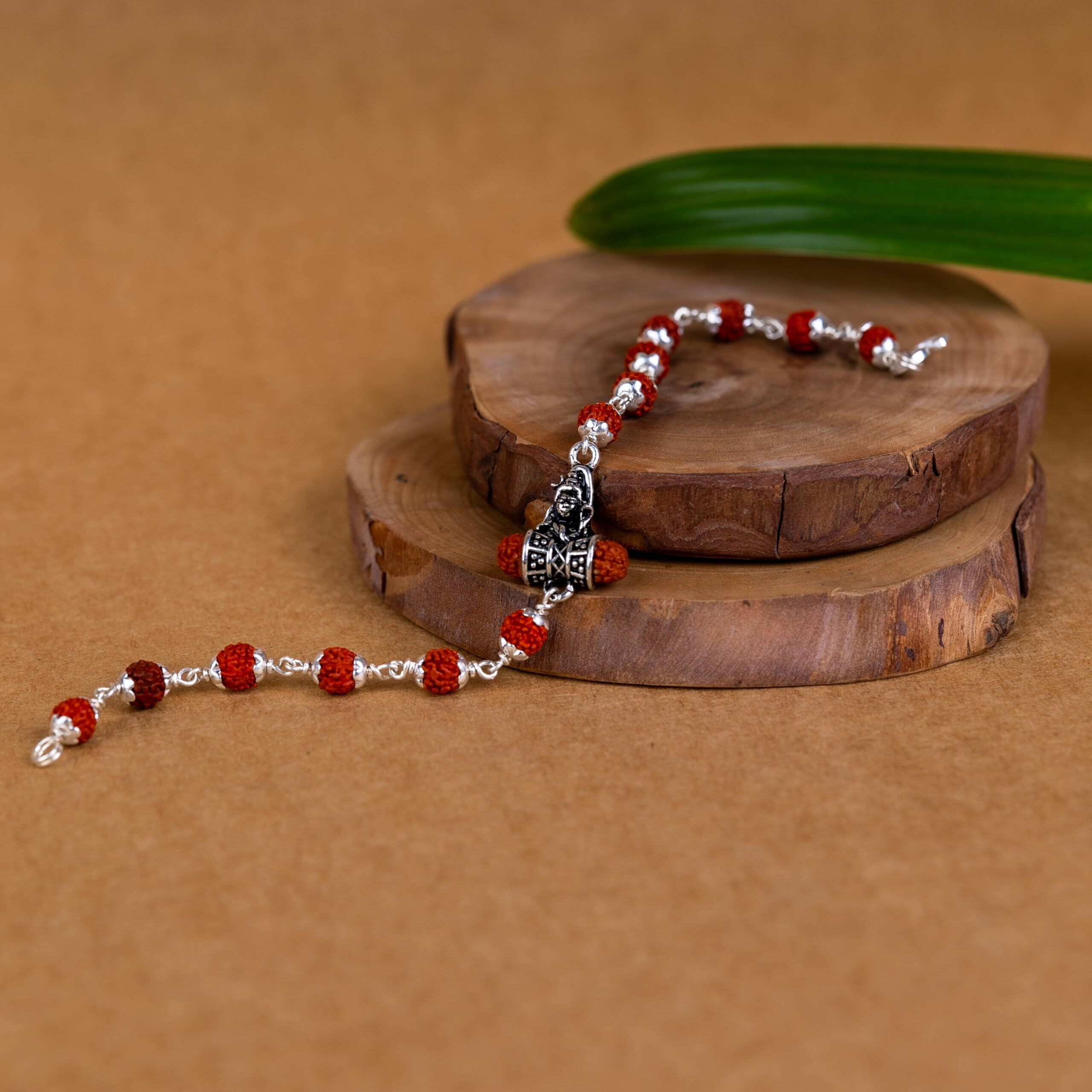 Hem Jewels Pure Silver Rudraksha Rakhi For Brother | Silver Bracelet For Boys And Men | Design Lord Shiva (Hjrkh-94)