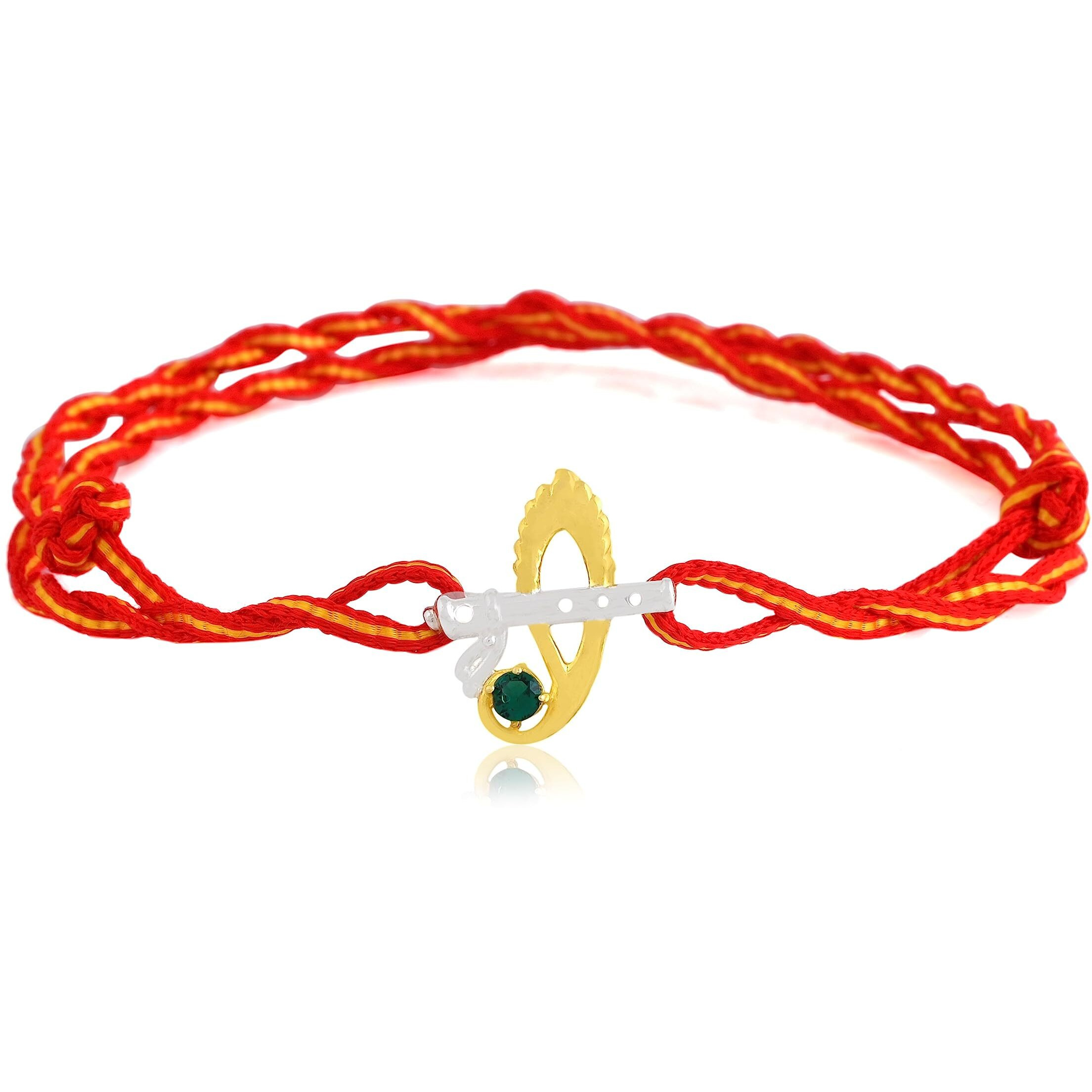 I Juels  Live The Emotions 925 Sterling Silver Janardhan Silver Rakhi For Brother. 3-In-1 Silver Rakhi/Bracelet/Pendant For Men And Women.