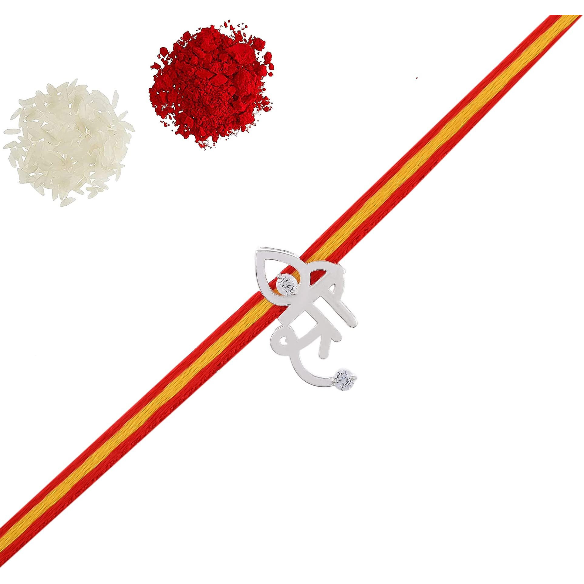 I Juels  Live The Emotions 925 Sterling Silver Shree Silver Rakhi For Brother. 3-In-1 Silver Rakhi/Bracelet/Pendant For Men And Women.