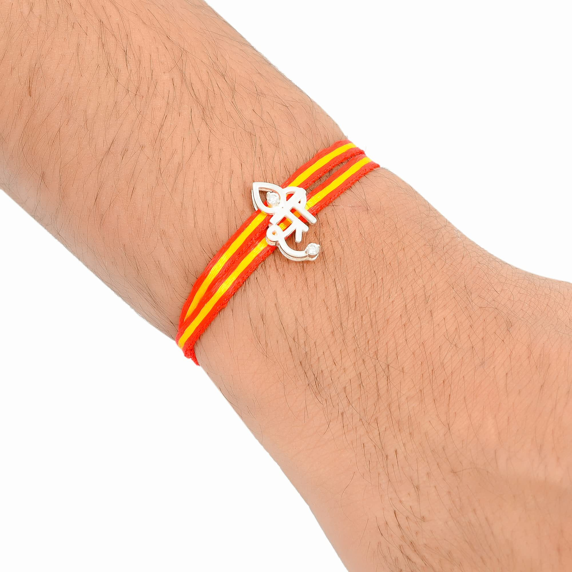 I Juels  Live The Emotions 925 Sterling Silver Shree Silver Rakhi For Brother. 3-In-1 Silver Rakhi/Bracelet/Pendant For Men And Women.