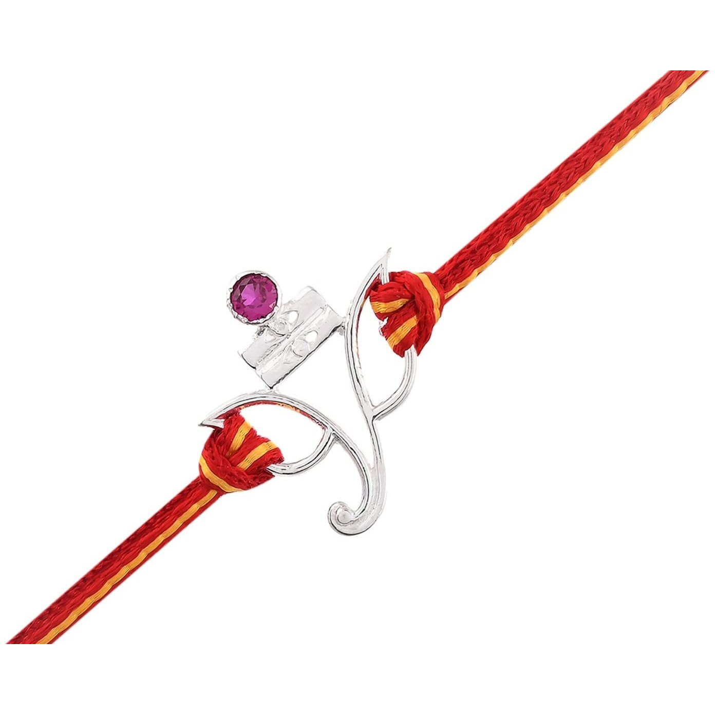 I Juels  Live The Emotions 925 Sterling Silver Ganesha Silver Rakhi For Brother. 3-In-1 Silver Rakhi/Bracelet For Men And Women.