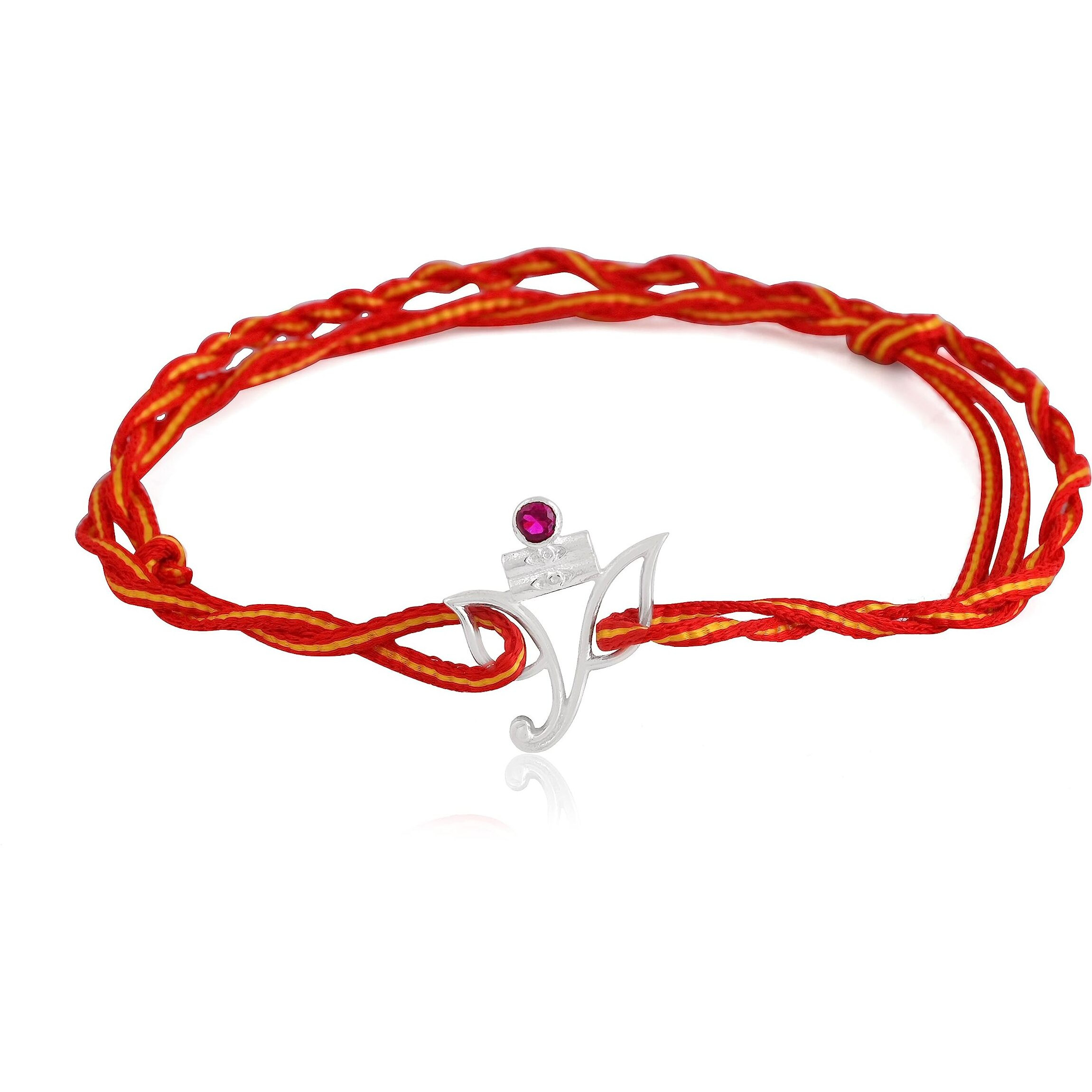 I Juels  Live The Emotions 925 Sterling Silver Ganesha Silver Rakhi For Brother. 3-In-1 Silver Rakhi/Bracelet For Men And Women.