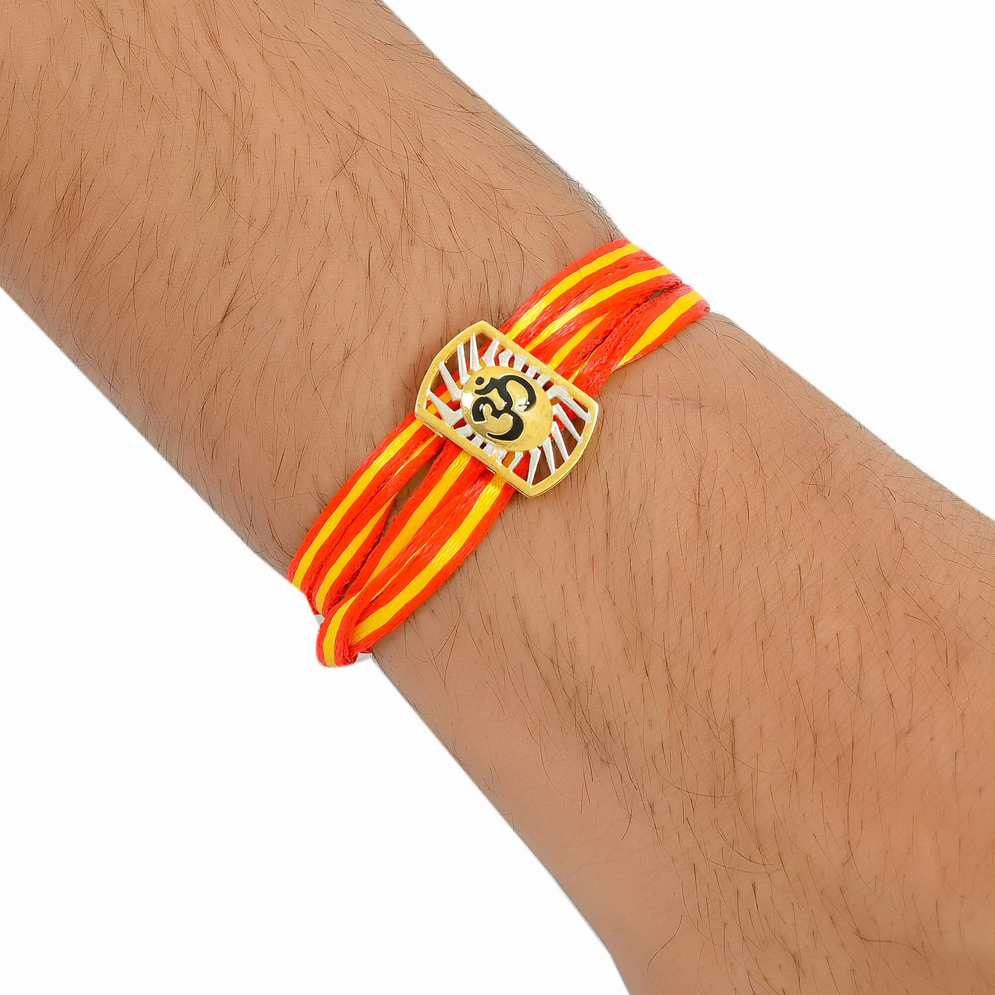 I Juels  Live The Emotions 925 Sterling Silver Om Silver Rakhi For Brother. 3-In-1 Silver Rakhi/Bracelet/Pendant For Men And Women.