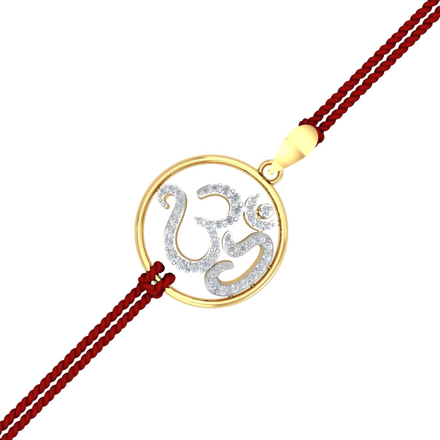 Kuberbox 18K Divine Om Rakhi Cum Pendant For Men/Boys