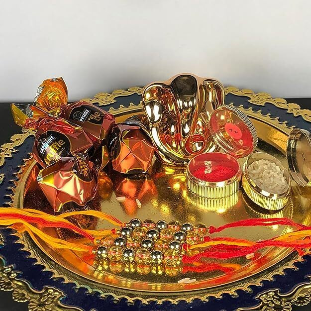 Devama The Divine Handmade Artwork Gemstone Rakhi For Brother, Bhaiya Bhabhi, Beads Bracelet Rakhi, Self Love, Friendship, Deep Inner Healing (Pack Of 1) (Pyrite And Citrine)