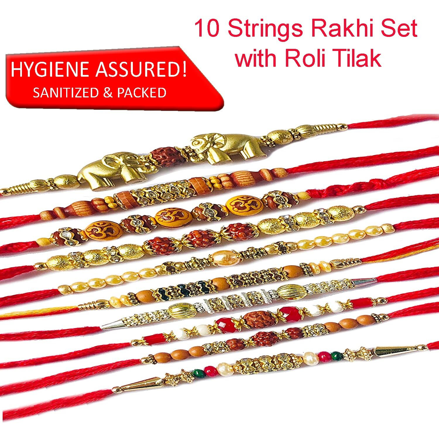 Mydsgifts Beautiful Assorted Rakhi Set For Brother/Bhaiyya/Bhai/Kids, Mixed Rakhis (10 Random)