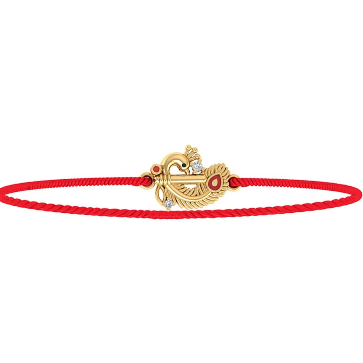 Dishis 14K Yellow Gold Diamond Rakhi For Brother