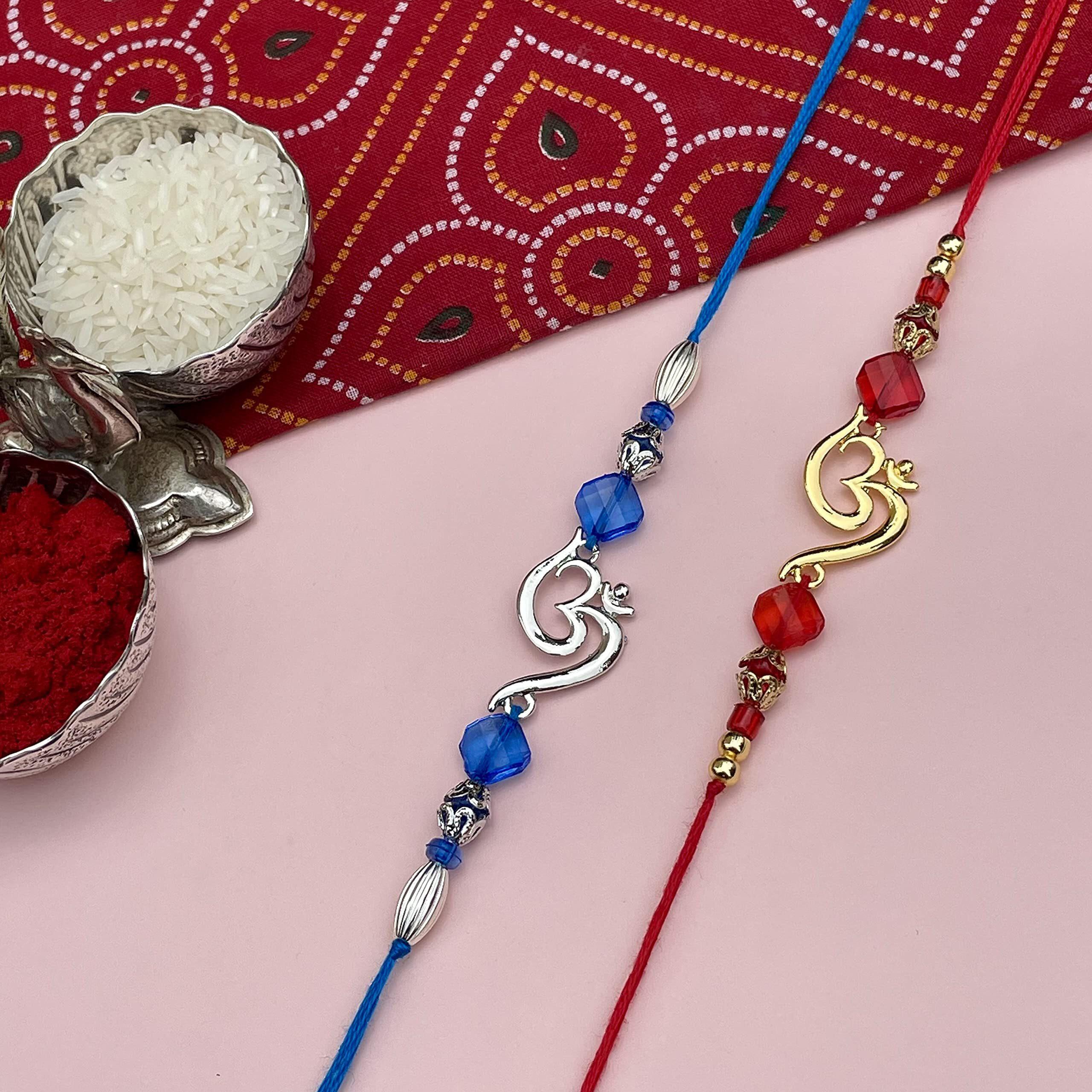 Fure Combo Of Om Beads Rakhi For Brothers