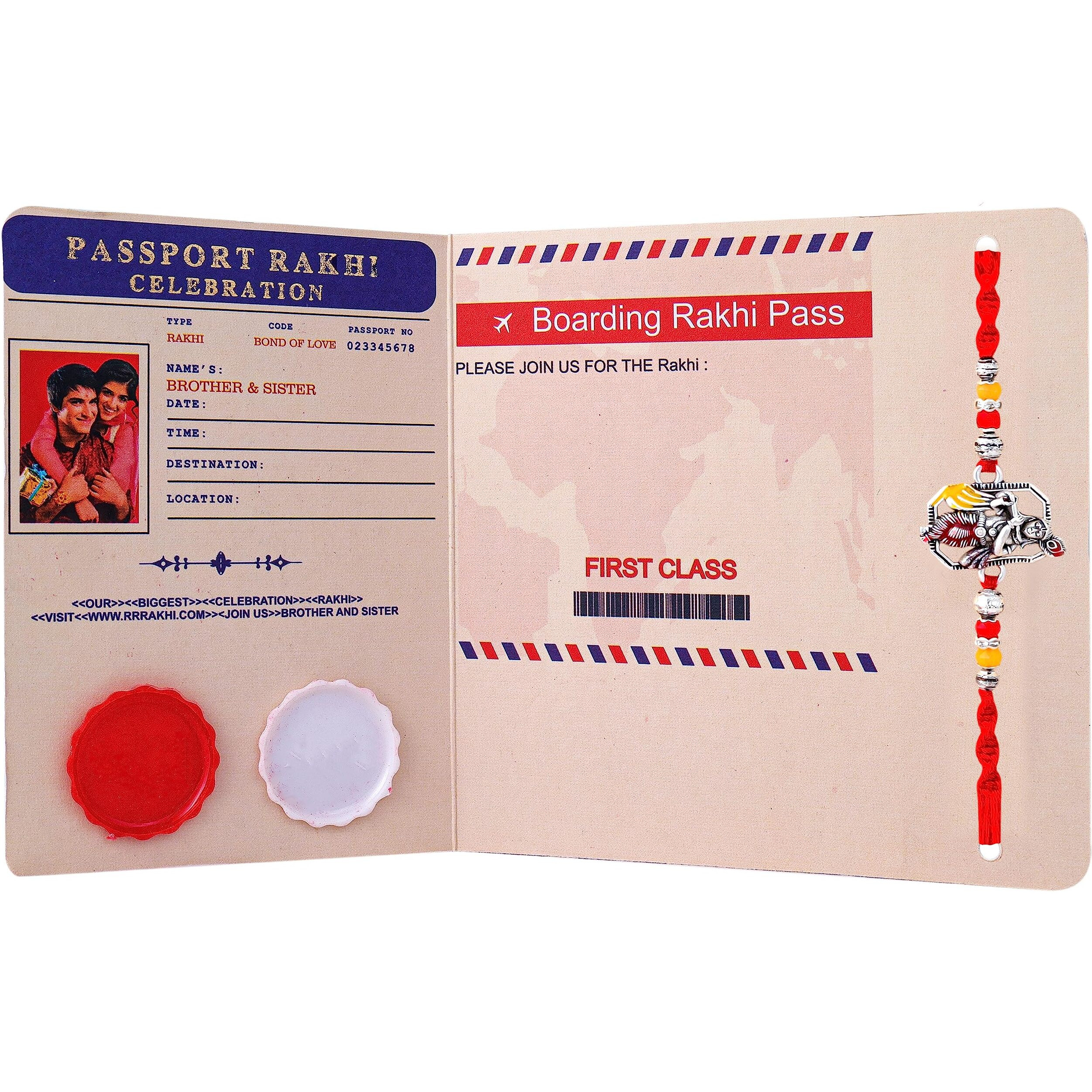 Fashion Frill Elegant Lord Krishna Passport Rakshabandhan Rakhi For Brother Bhai Men With Roli Chawal Rakhi For Brother Bhaiya Bhabhi