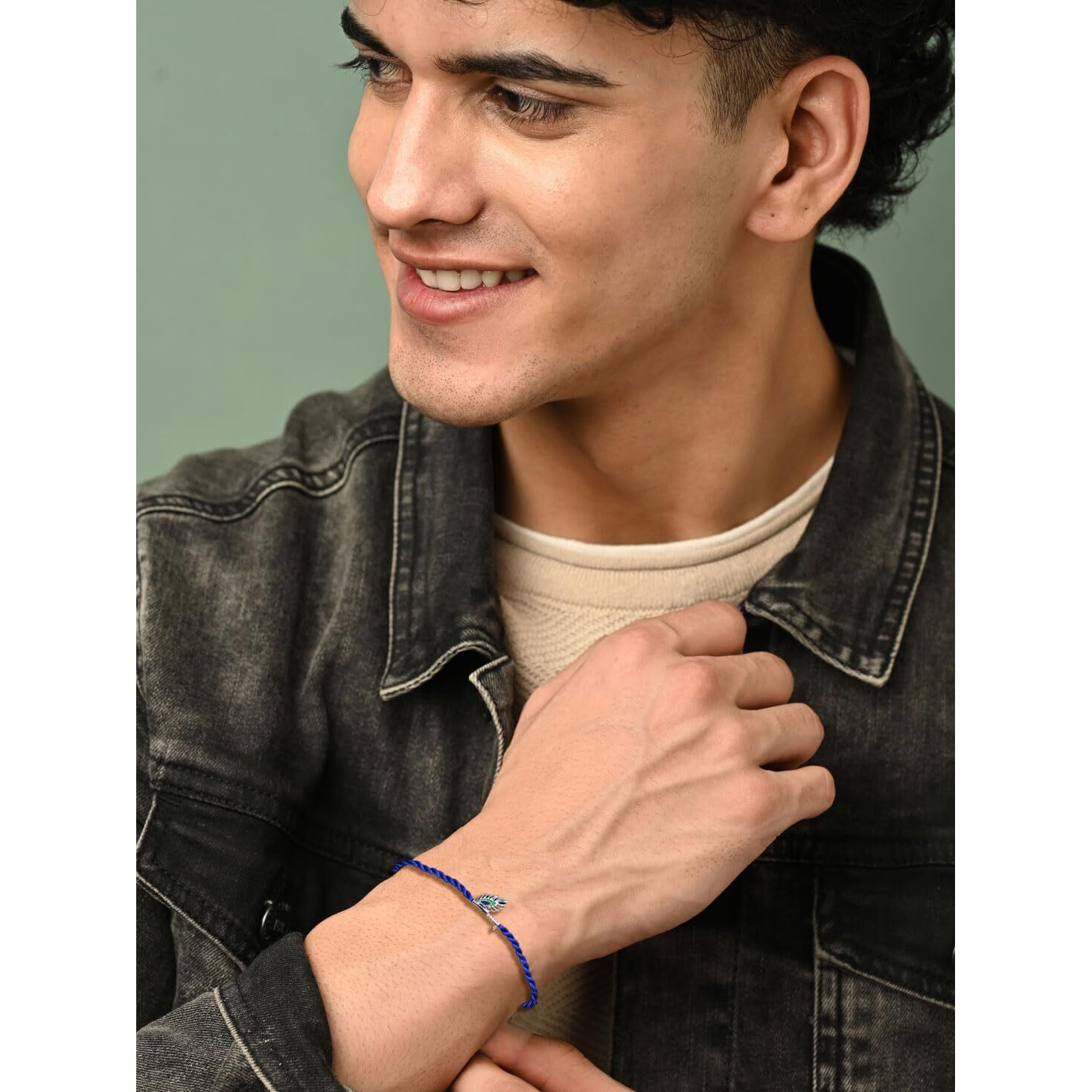 Clara 925 Sterling Silver Krishna Rakhi With Roli Chawal For Bhai Brothers | Gift For Men & Boys On Rakshabandhan