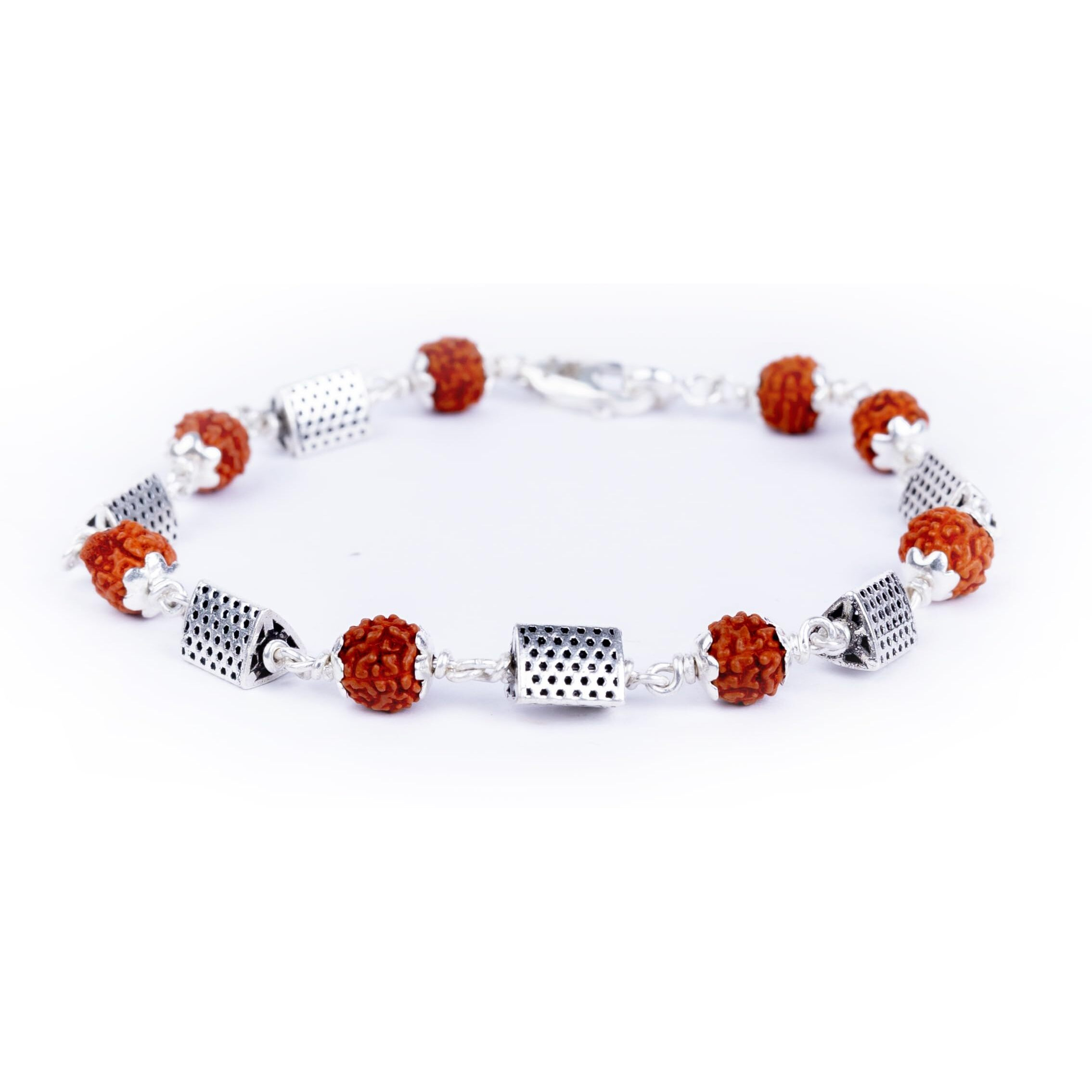 Hem Jewels Pure Silver Rudraksha Rakhi For Brother | 925 Silver Bracelet For Boys And Men | Silver Bracelet Rakhi | Silver Rakhi For Brother | Design Zen Harmony (Hjrkh9-84)