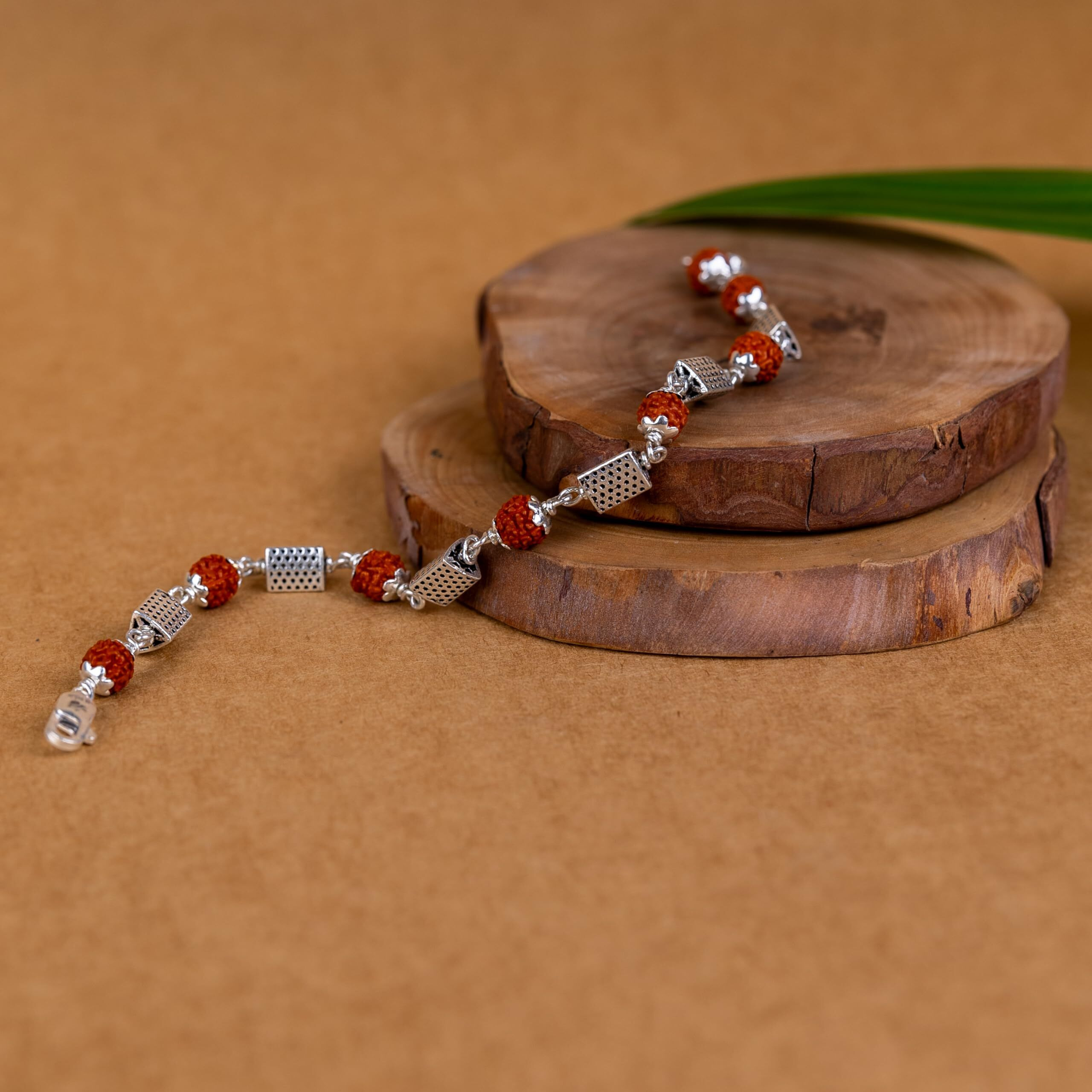 Hem Jewels Pure Silver Rudraksha Rakhi For Brother | 925 Silver Bracelet For Boys And Men | Silver Bracelet Rakhi | Silver Rakhi For Brother | Design Zen Harmony (Hjrkh9-84)