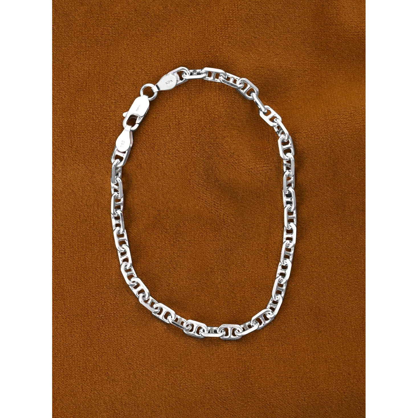 Clara Pure 925 Sterling Silver Soren Men Bracelet, Rakhi For Bhai Brother |8 Inches | Gift For Men And Boys| With Certificate Of Authenticity And 925 Stamp