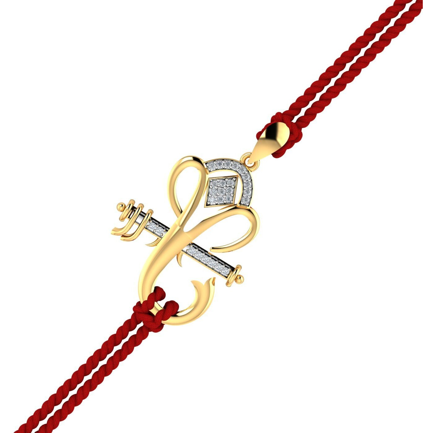 Kuberbox 18K Bansi Ganesha Rakhi Cum Pendant For Brother