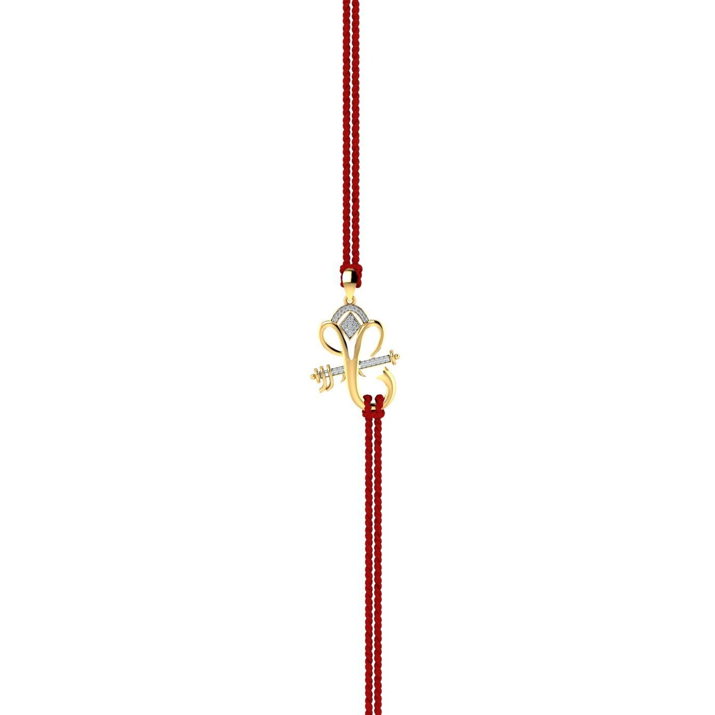 Kuberbox 18K Bansi Ganesha Rakhi Cum Pendant For Brother
