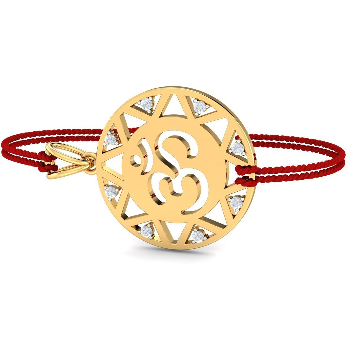 Kuberbox 18K Mandala Om Rakhi Cum Pendant For Brother