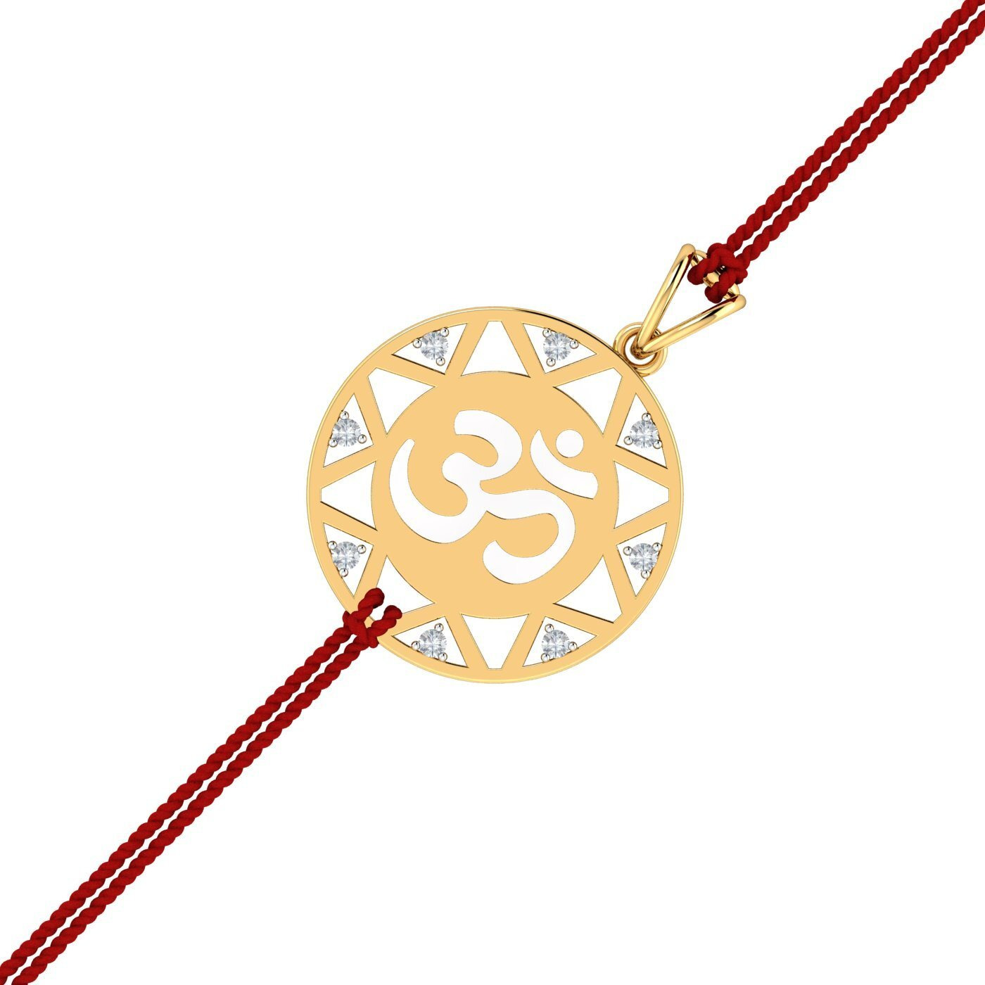 Kuberbox 18K Mandala Om Rakhi Cum Pendant For Brother