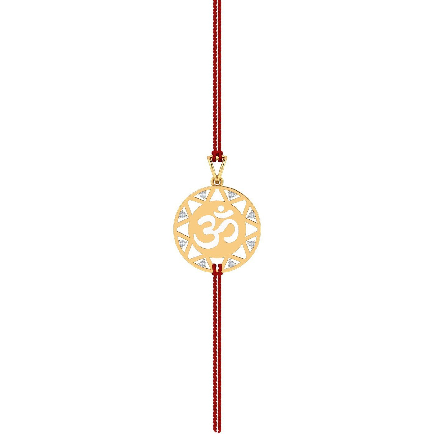 Kuberbox 18K Mandala Om Rakhi Cum Pendant For Brother